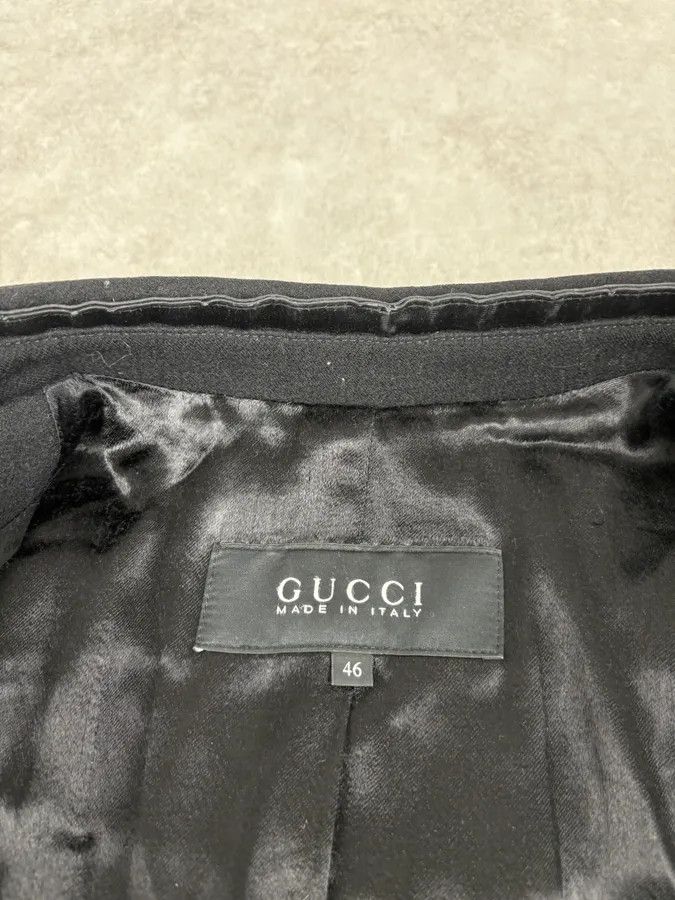 Gucci FW2003 Gucci Black Asymmetrical Buttoned Officer Classy Wool Jacket Size US S / EU 44-46 / 1 - 9 Thumbnail