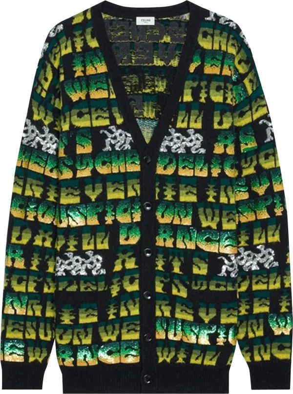 o1bcso1str1123 2A82W515Q.38BG Cardigan in Black Green
