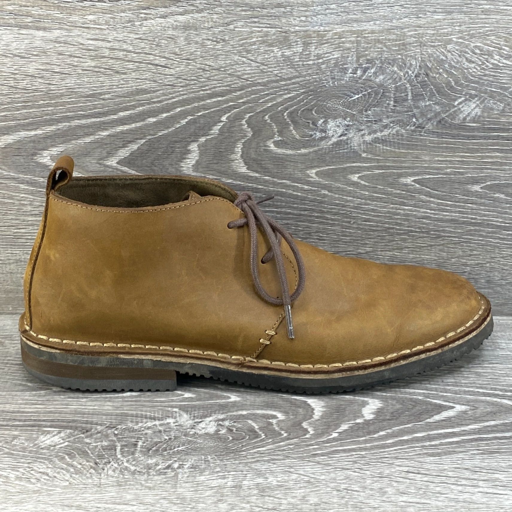 Merona MERONA Mens 10 Brown Nubuck Leather Chukka Dress Ankle Boots 2 Eyelet Lace Up Size US 10 / EU 43 - 2 Thumbnail