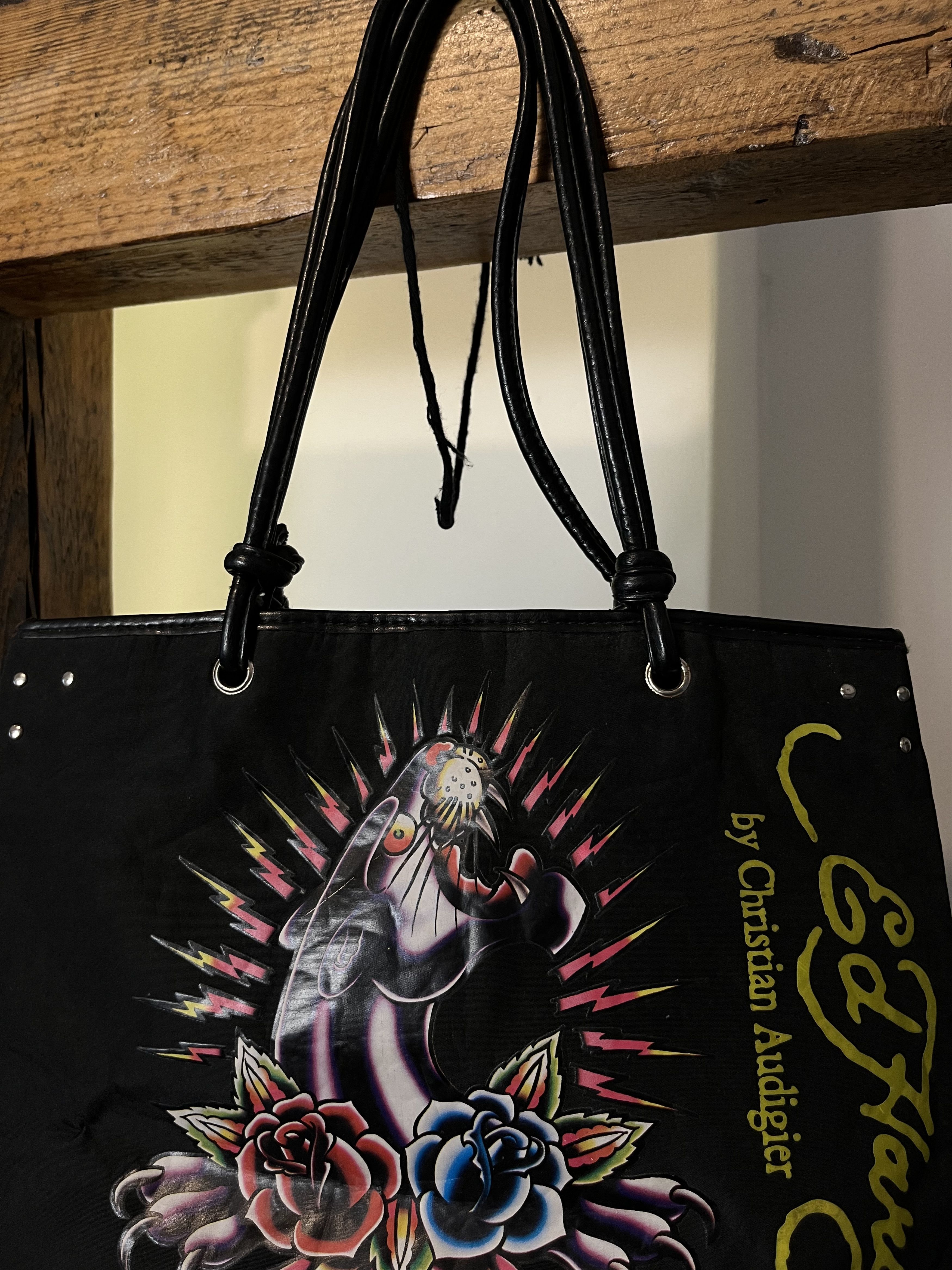 Christian Audigier × Ed Hardy × Vintage Ed Hardy by Christian Audigier Tattoo Pantera y2k tote bag Size ONE SIZE - 3 Thumbnail