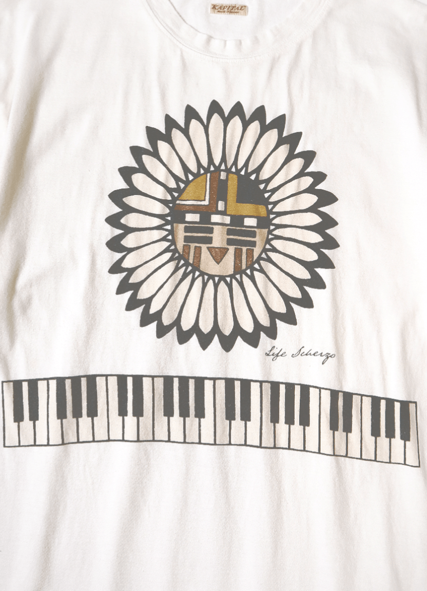 Kapital 20/- Jersey Crew T (Piano & Sunface pt) Size US M / EU 48-50 / 2 - 4 Thumbnail