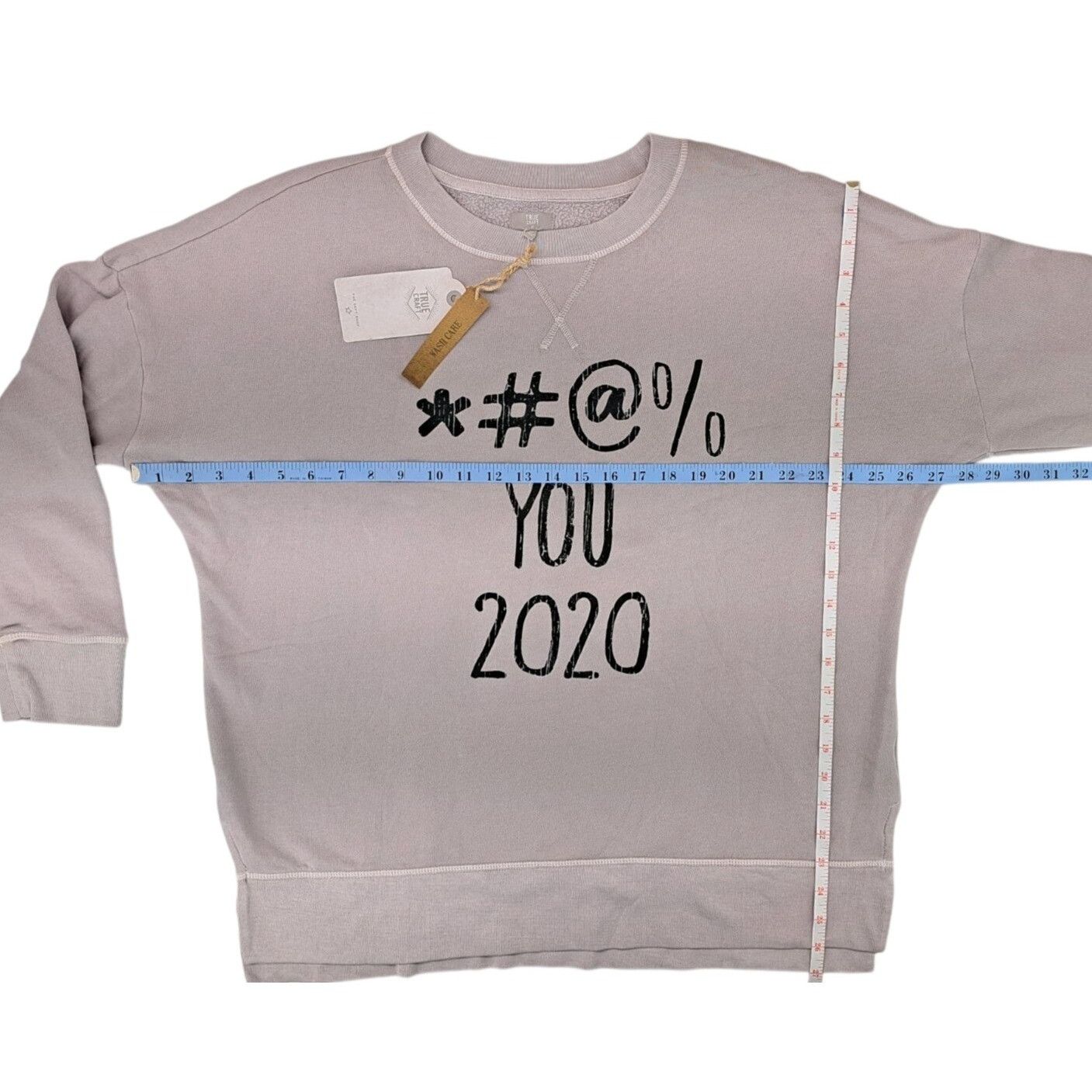 Other True Craft Graphic Sweatshirt Curse 2020 Covid Beige Soft Size XXL / US 16-18 / IT 52-54 - 8 Thumbnail