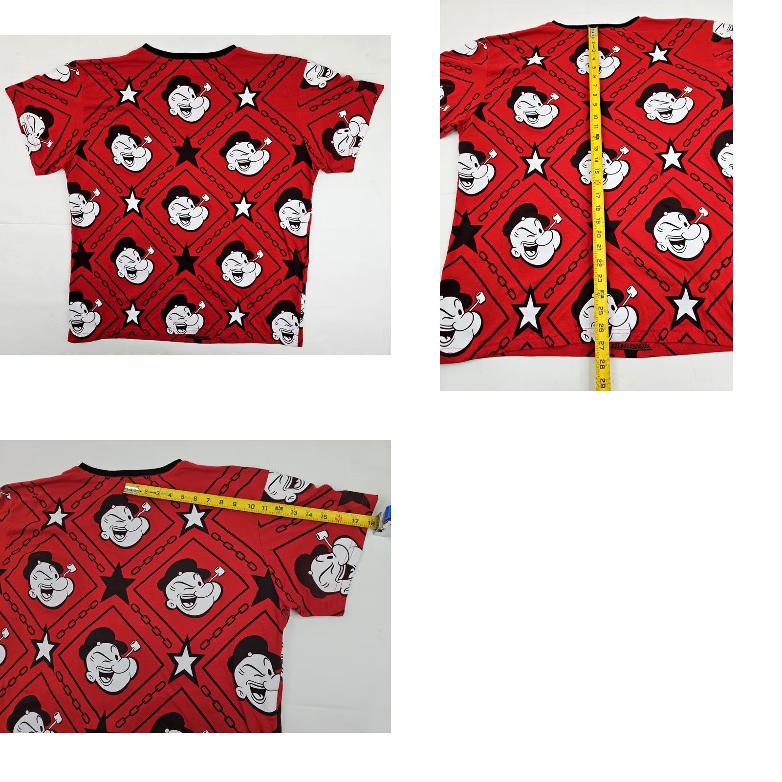 Gloverall Popeye the Sailor Man Shirt Men 2XL Red All Over Graphic Cartoon T-Shirt Size US XXL / EU 58 / 5 - 8 Thumbnail