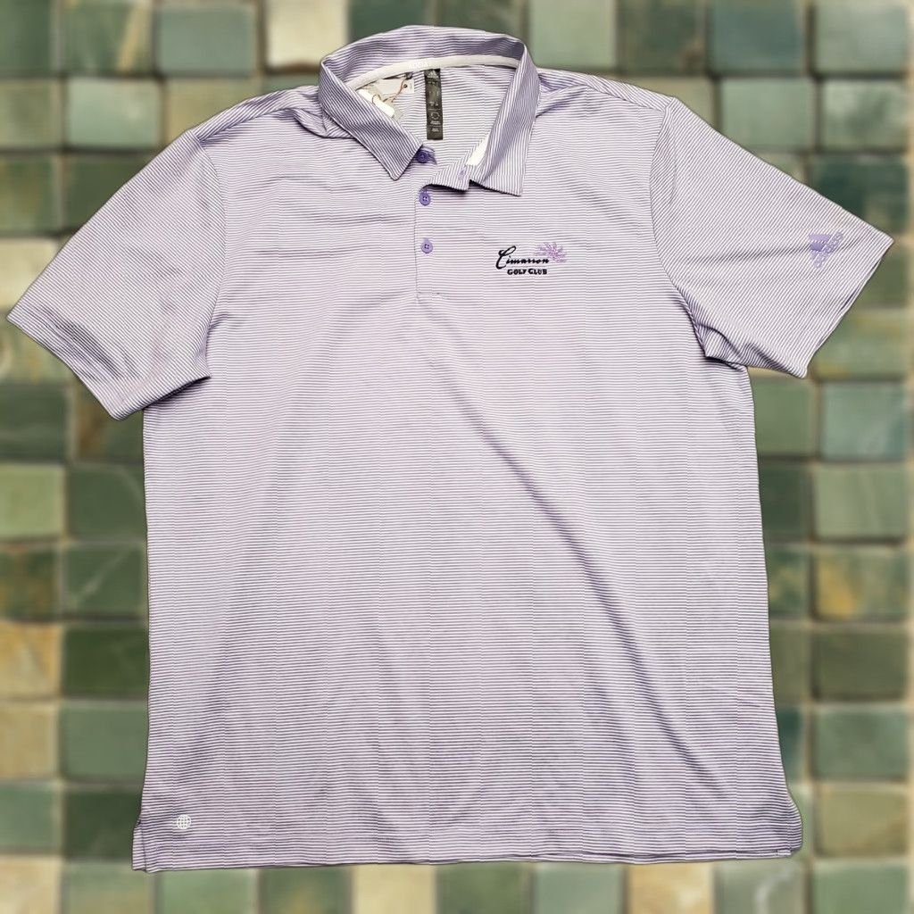 Adidas Adidas Shirt Mens L Purple Stripe Polo Polyester Performance Short Sleeve Golf Casual Men's Polo Shirt Size US L / EU 52-54 / 3 - 1 Thumbnail