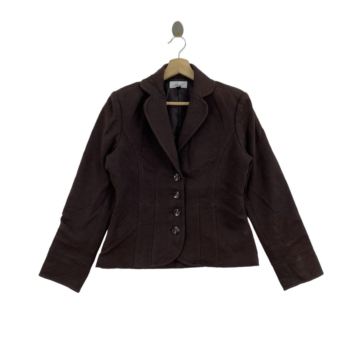Japanese Brand AMICAL Japanese Brand Brown Wool Blazer Coat Size US S / EU 44-46 / 1 - 1 Thumbnail