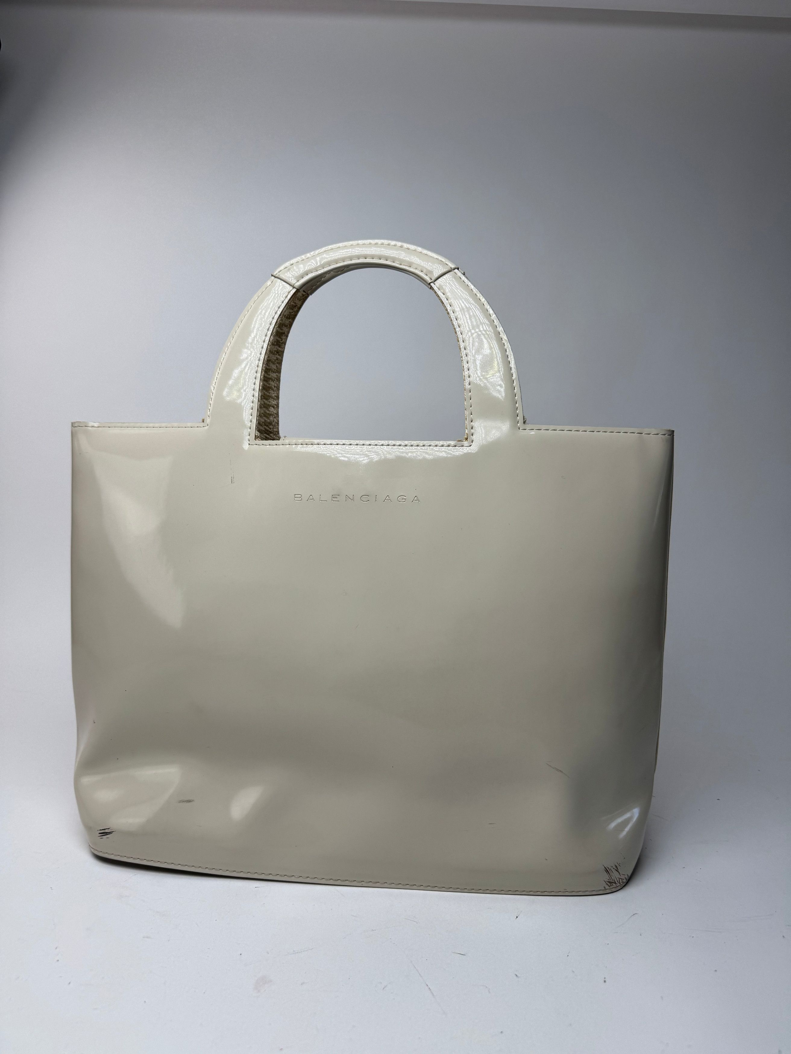 Vintage Patent Leather Bag white