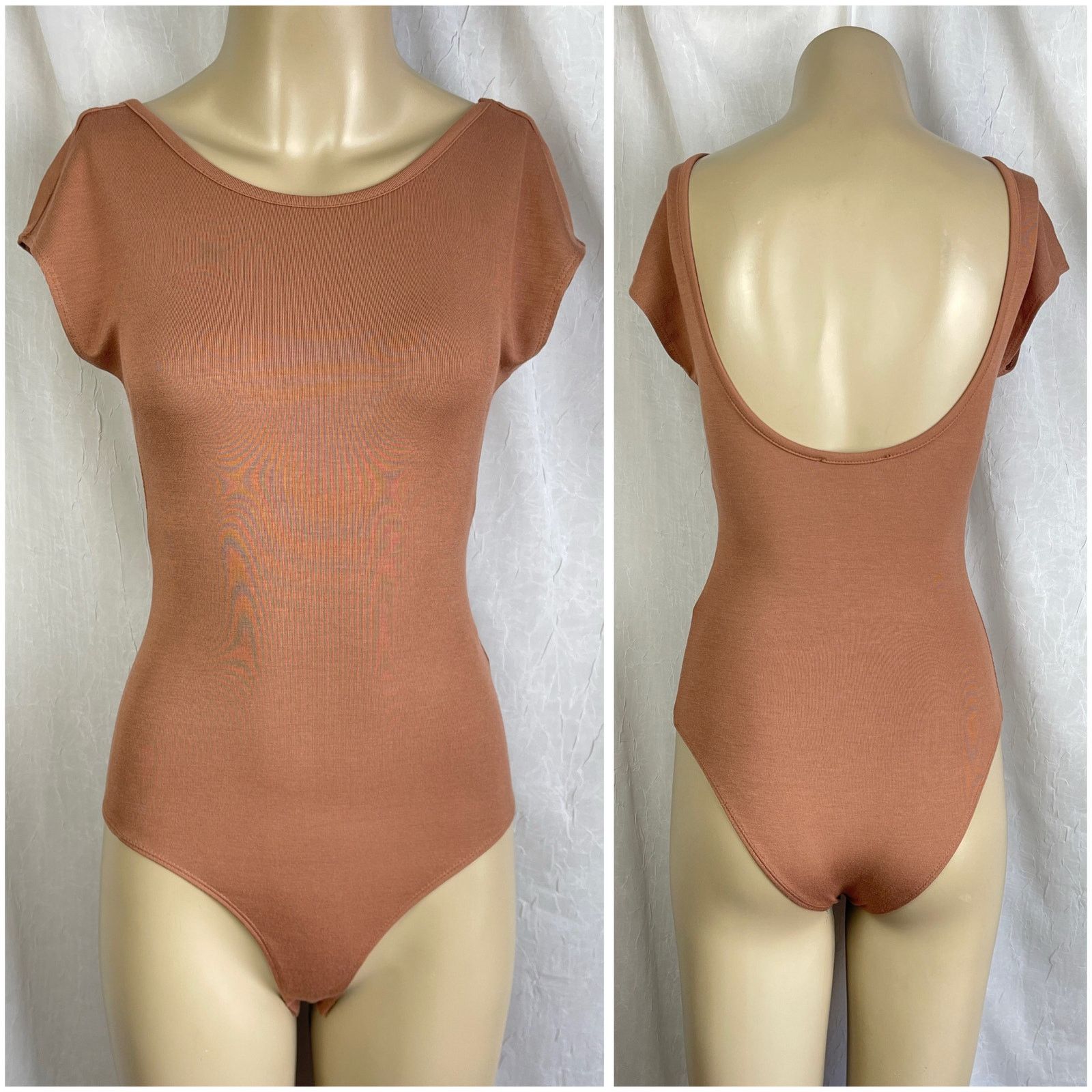 Forever 21 Forever 21 Scoop Back Short Sleeve Bodysuit Dusty Pink XS Size XS / US 0-2 / IT 36-38 - 1 Thumbnail