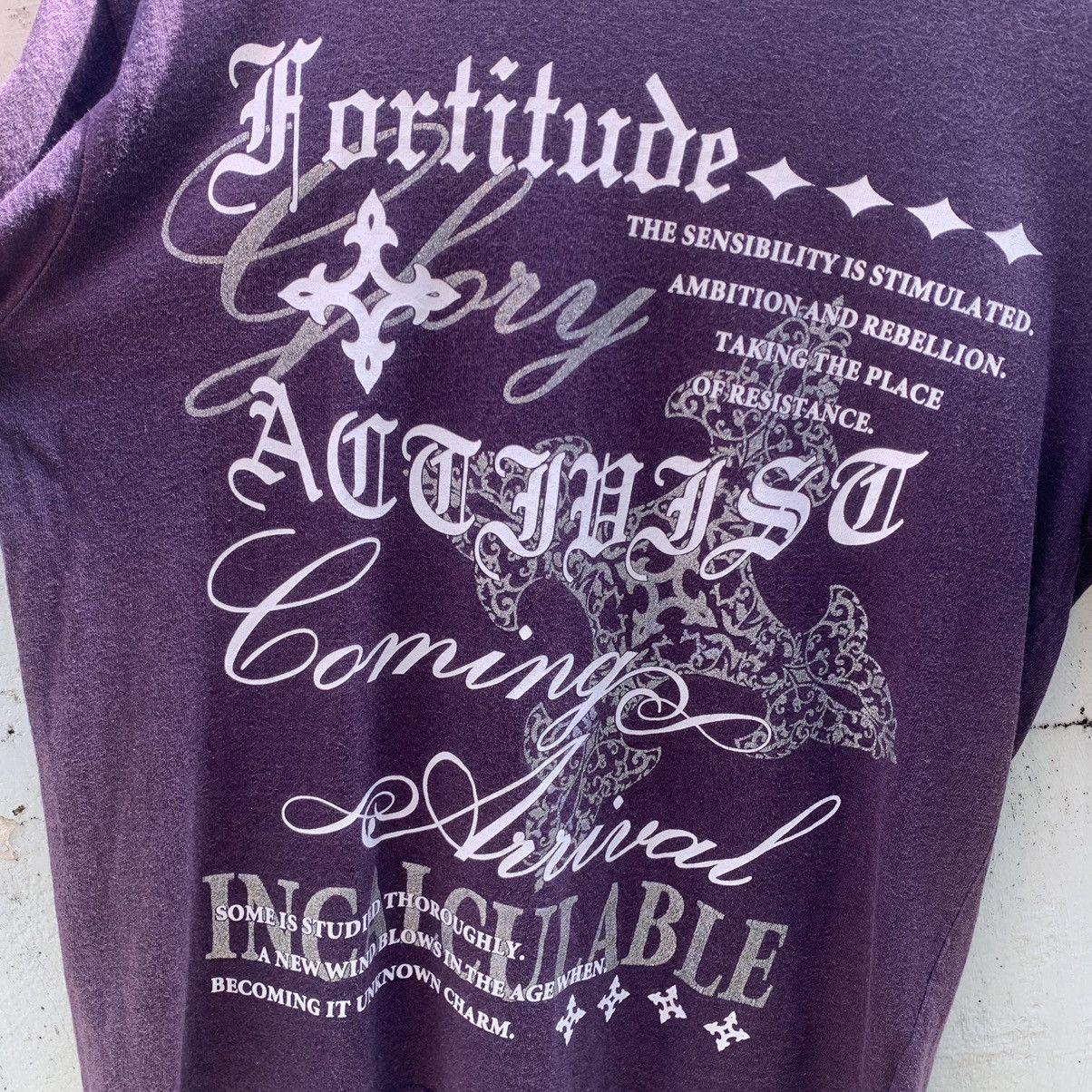 If Six Was Nine × Japanese Brand × Le Grande Bleu (L.G.B.) 💥BINDING OFFER💥 Wraco purple gothic graphic w/ shiny bead Size US L / EU 52-54 / 3 - 2 Thumbnail
