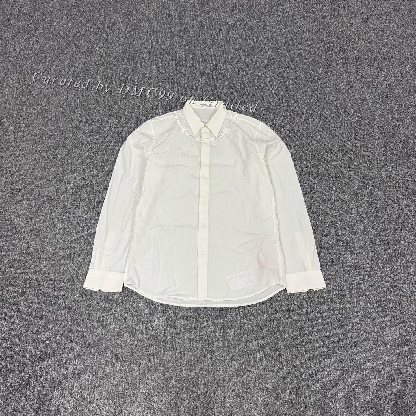 Givenchy Givenchy White Collar Embroidery Long Sleeve Shirt Size US XXS / EU 40 - 1 Thumbnail