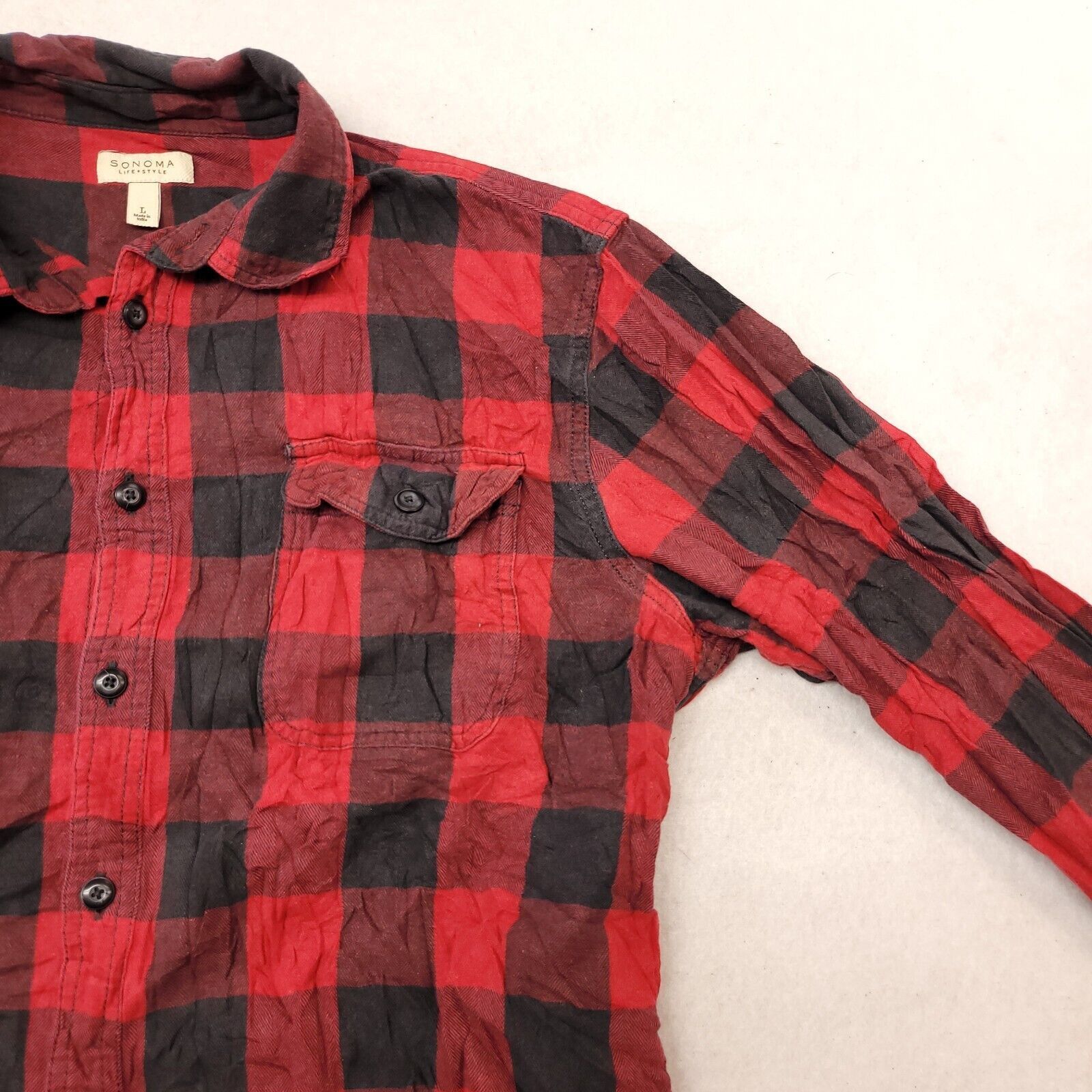 Sonoma Sonoma Buffalo Check Flannel Button Up Shirt Mens Size L Red Size US L / EU 52-54 / 3 - 5 Thumbnail