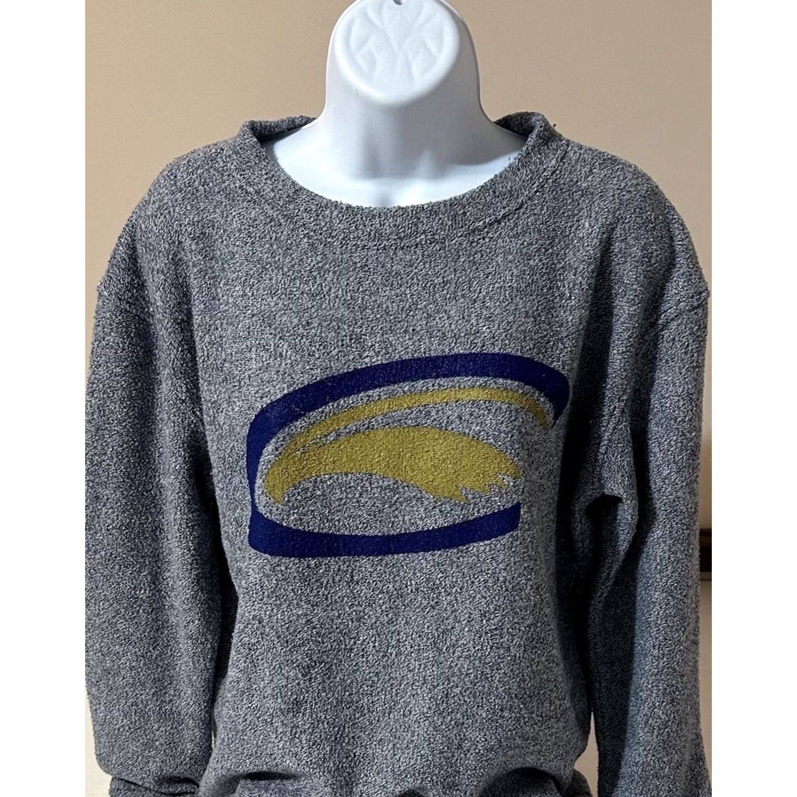 Vintage Clarion University Sweatshirt Women XS Blue Gray Mix Boxercraft Crew Neck Logo Size XS / US 0-2 / IT 36-38 - 3 Thumbnail
