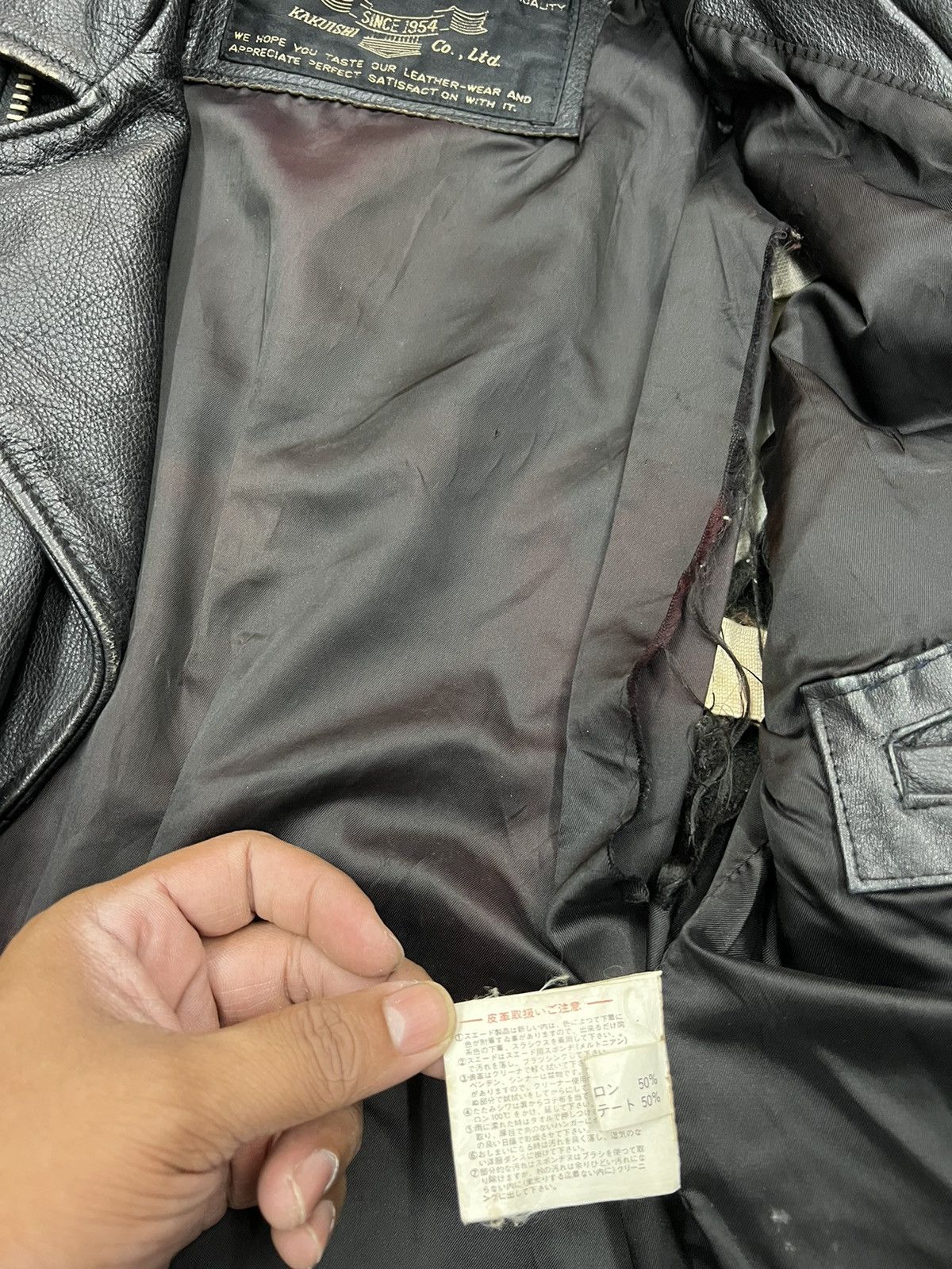 Japanese Brand VINTAGE KAKUISHI PERFECTO MOTO LEATHER JACKET Size US M / EU 48-50 / 2 - 11 Thumbnail