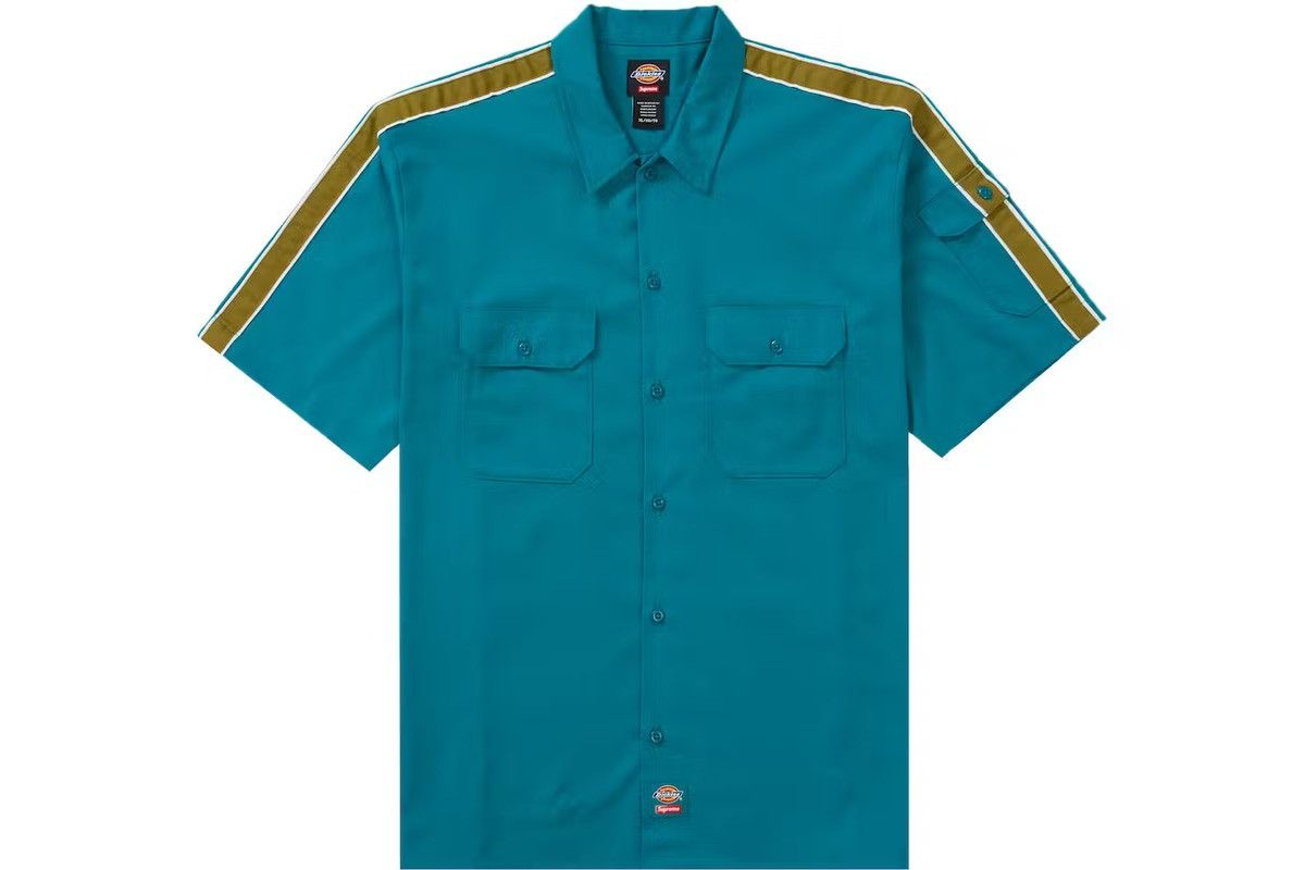 image of Dickies Stripe S/s Work Shirt in Teal, Men's (Size Small)