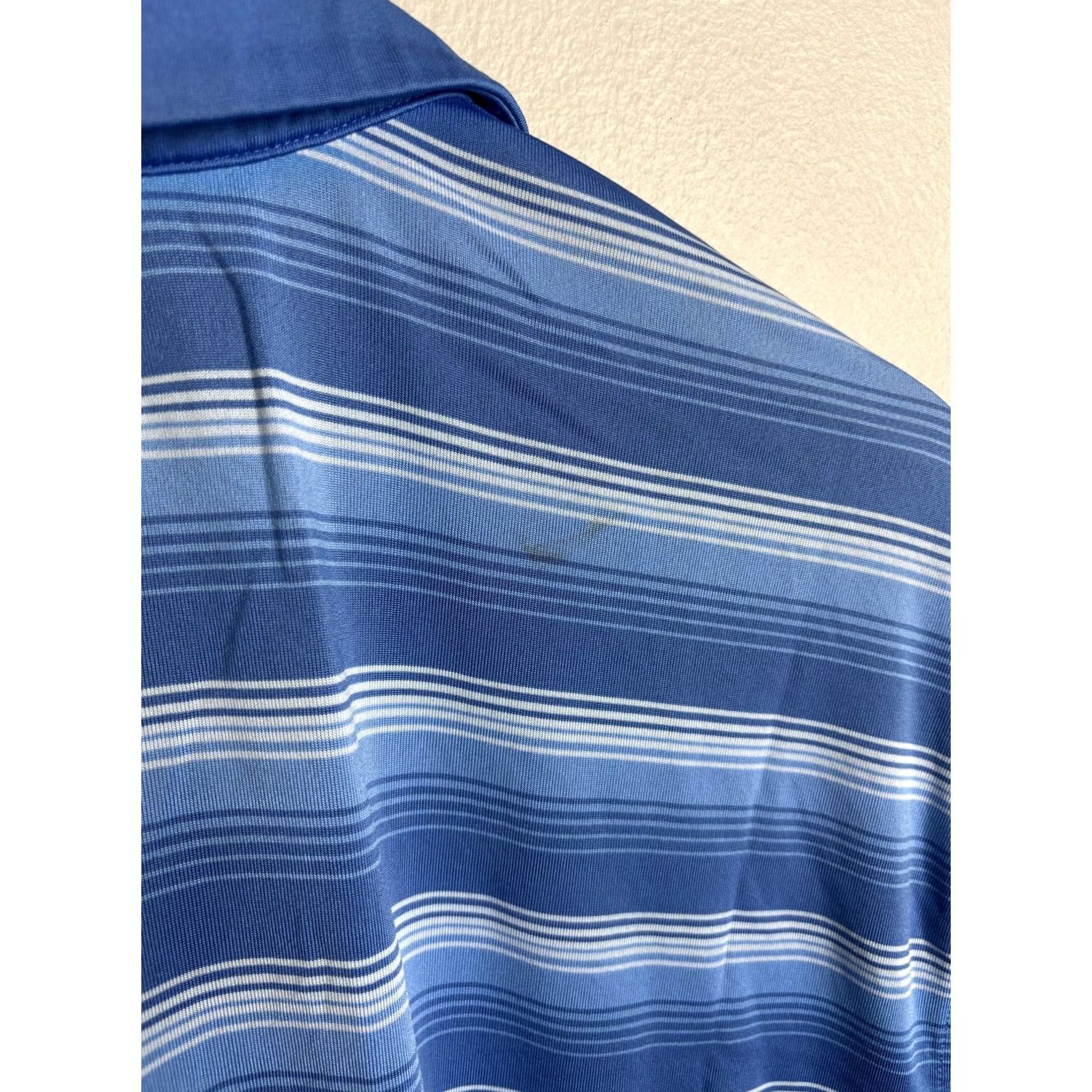 Under Armour Under Armour Shirt Mens 2XL Blue Polo Stripe HeatGear Golf Performance Loose Fit Size US XXL / EU 58 / 5 - 6 Thumbnail