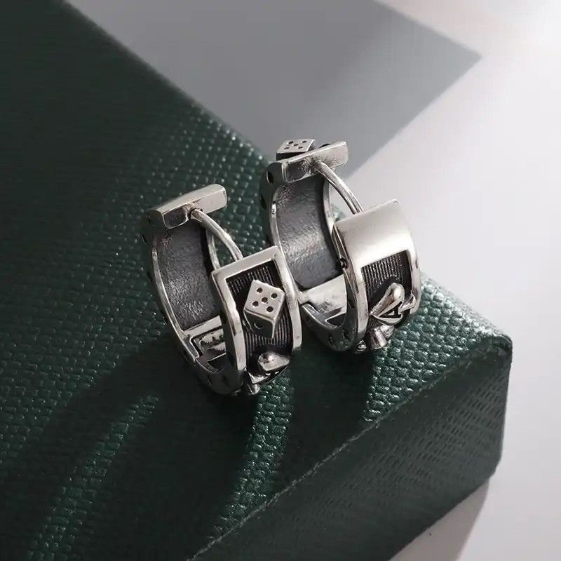 Jewelry × Vintage Vintage Gothic Skull Poker Ace of Spades Earrings Size ONE SIZE - 4 Thumbnail
