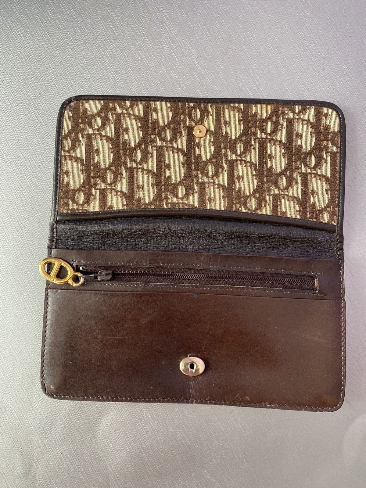 Christian Dior Trotter Canvas Leather Bi-fold Long Wallet