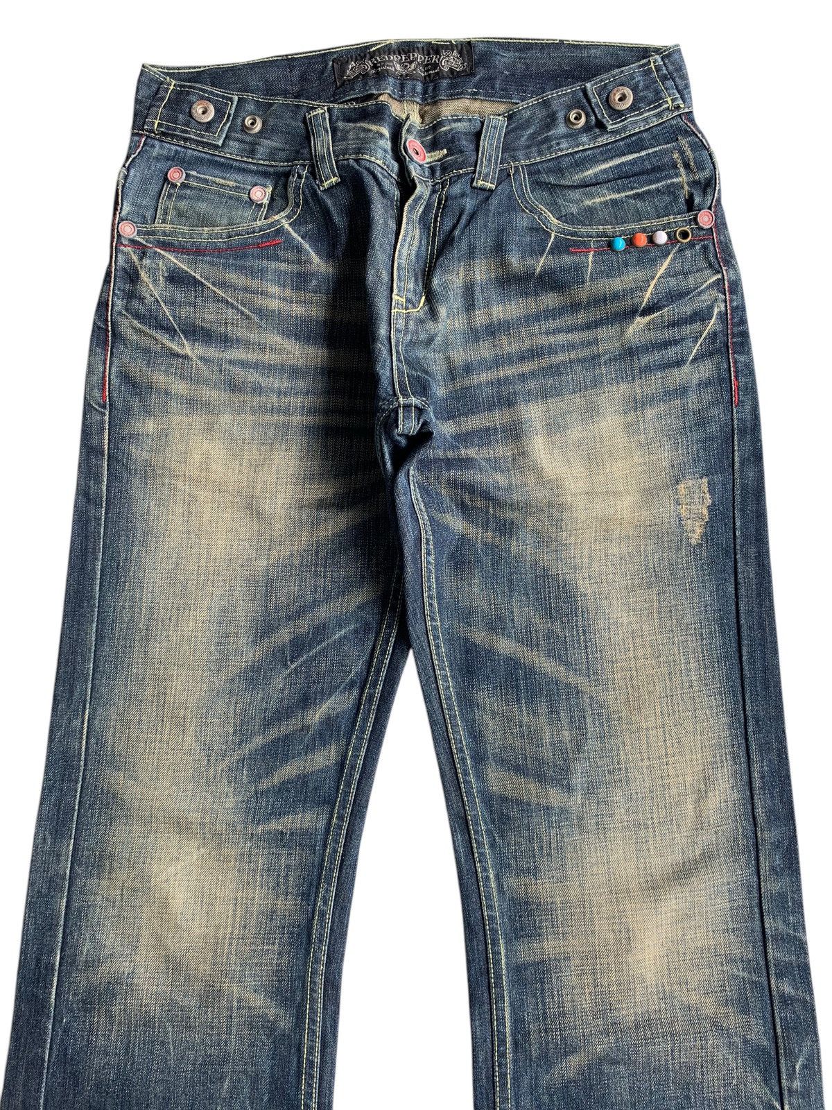 Tornado Mart FLARE💥 RED PEPPER JAPANESE PUNK SYYLE MUDMAX RUSTY DENIM🎌☠️ Size US 31 - 5 Thumbnail