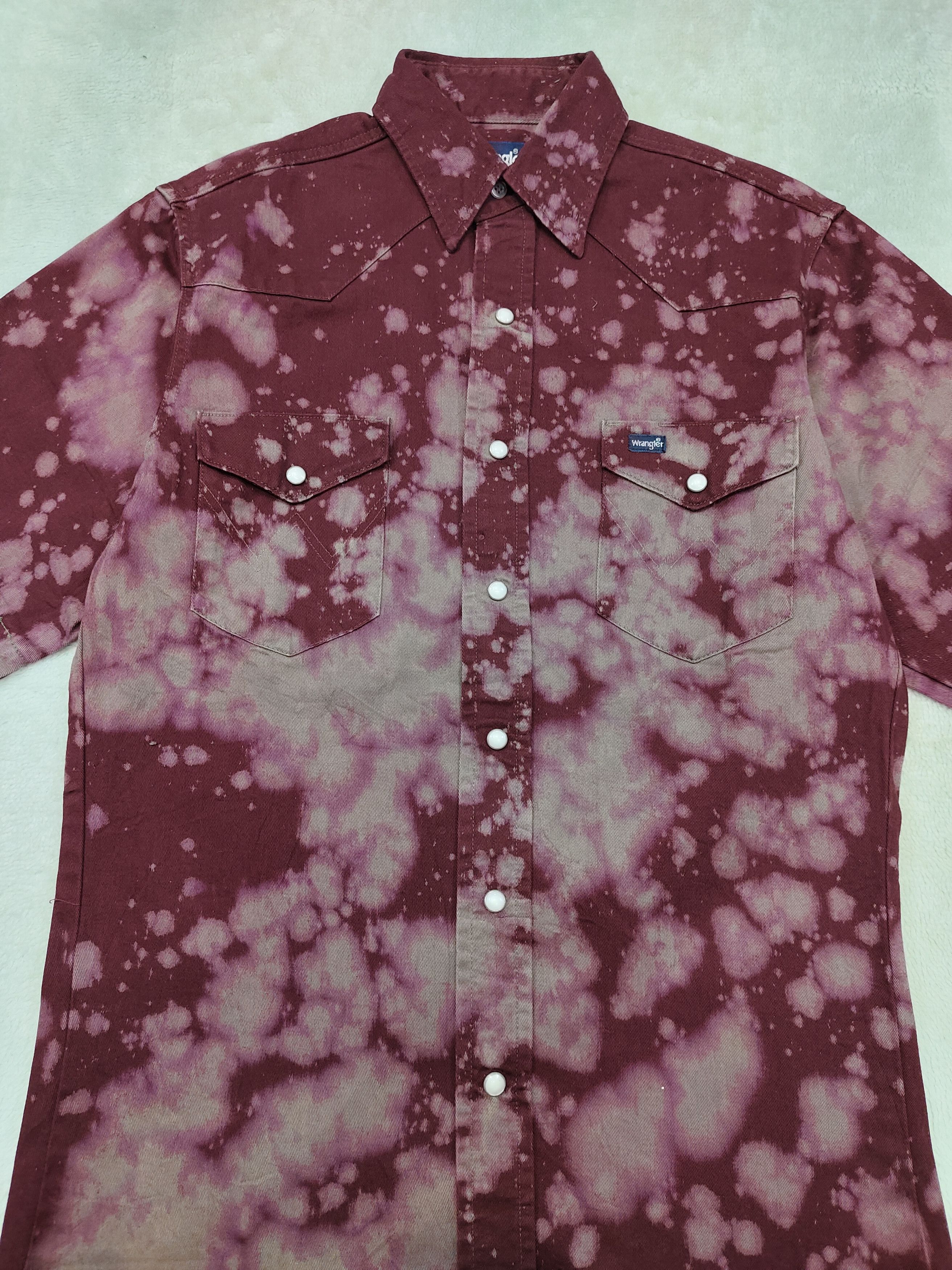 Wrangler 2000s Wrangler- Western Bleach Acid Wash Fabric Shirt Size US M / EU 48-50 / 2 - 2 Thumbnail
