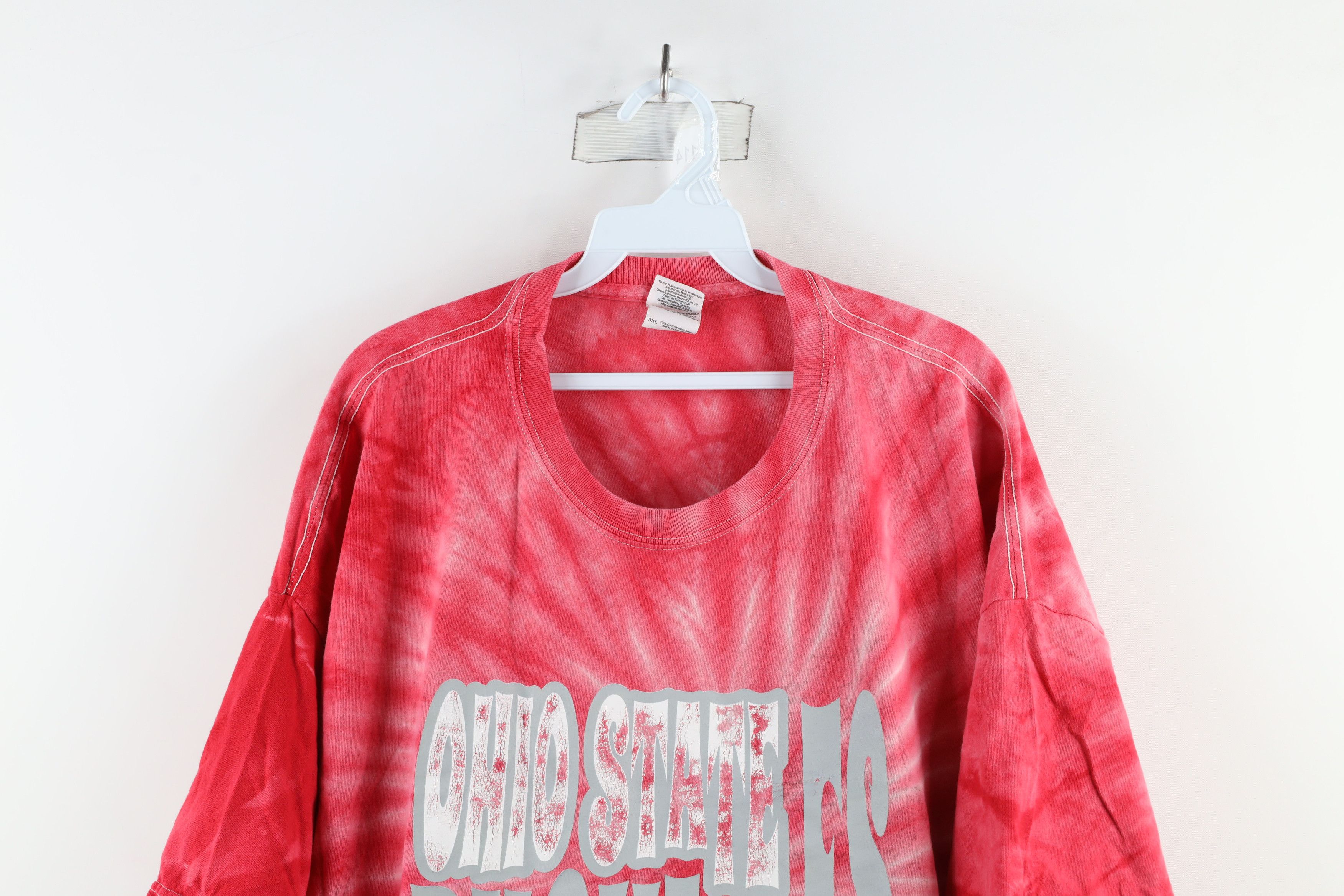 Vintage Vintage 90s Tie Dye Acid Wash Ohio State University T-Shirt Size US XXL / EU 58 / 5 - 2 Thumbnail