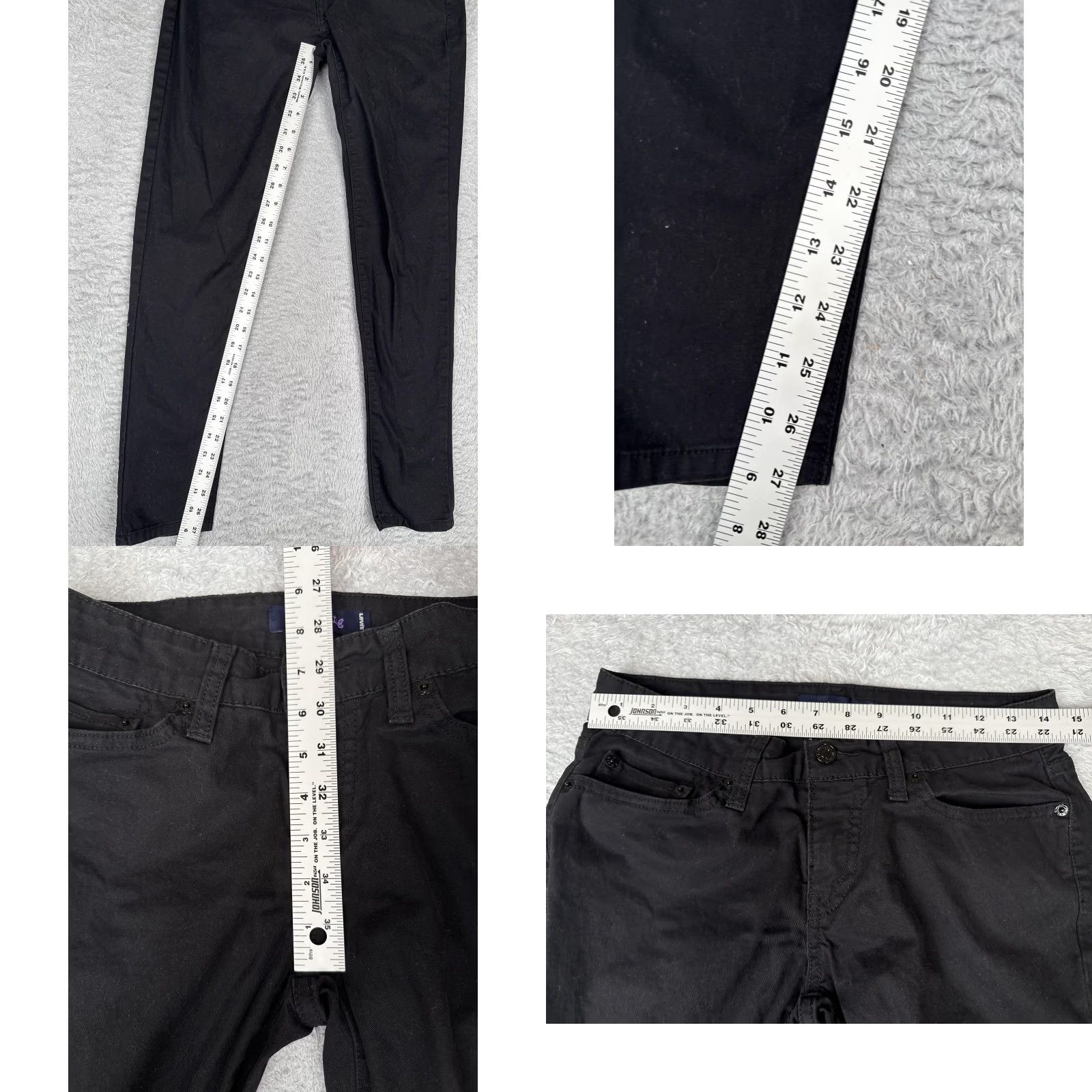 Levi's Levis 535 Legging Jeans Womens 28 Black Low Rise Stretch Denim Jegging 28x28 Size 28" / US 6 / IT 42 - 8 Thumbnail