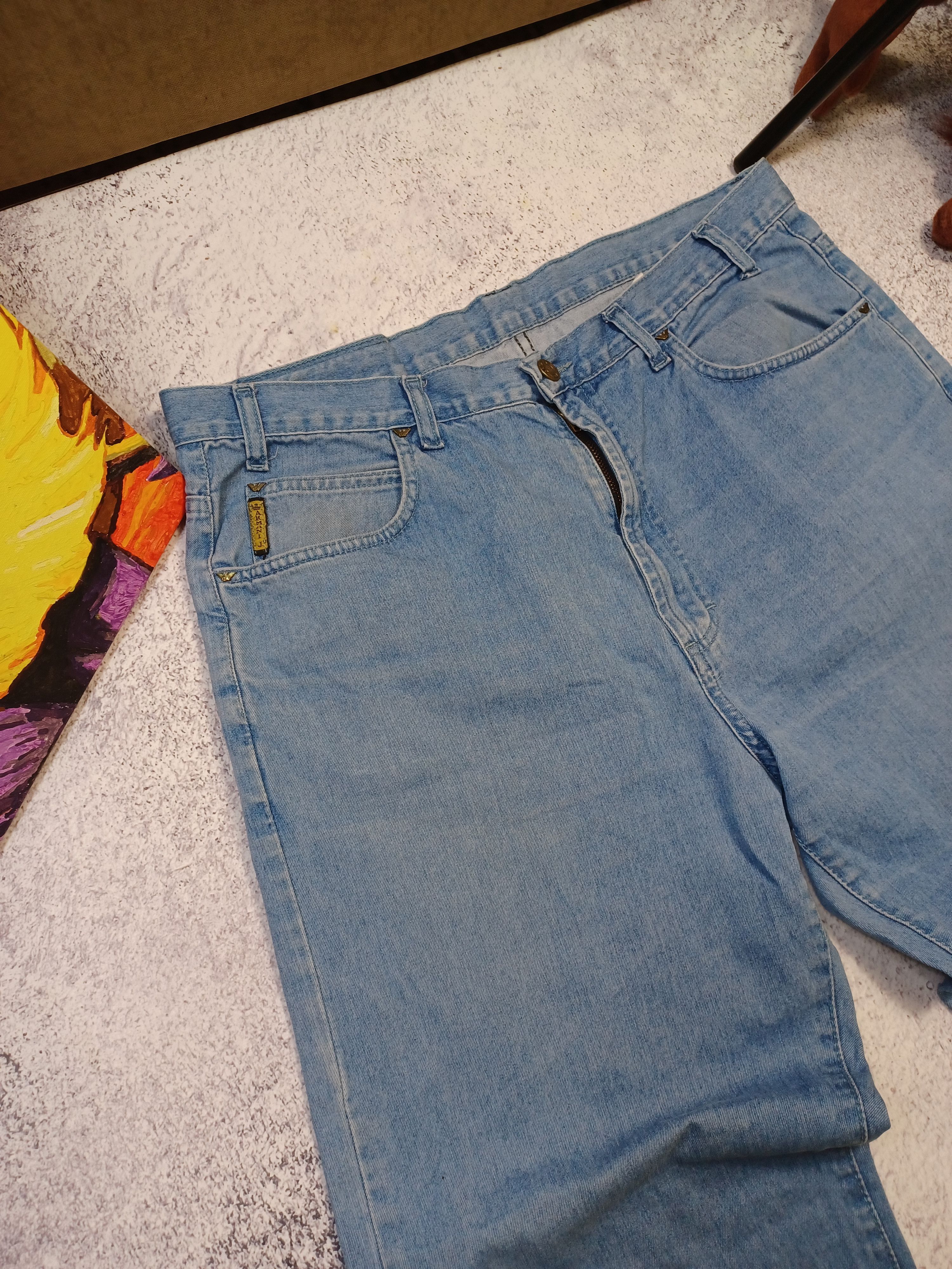 Giorgio Armani Vintage Armani Jeans Y2K Blue Stonewashed Denim Jeans Pants Size US 34 / EU 50 - 13 Thumbnail