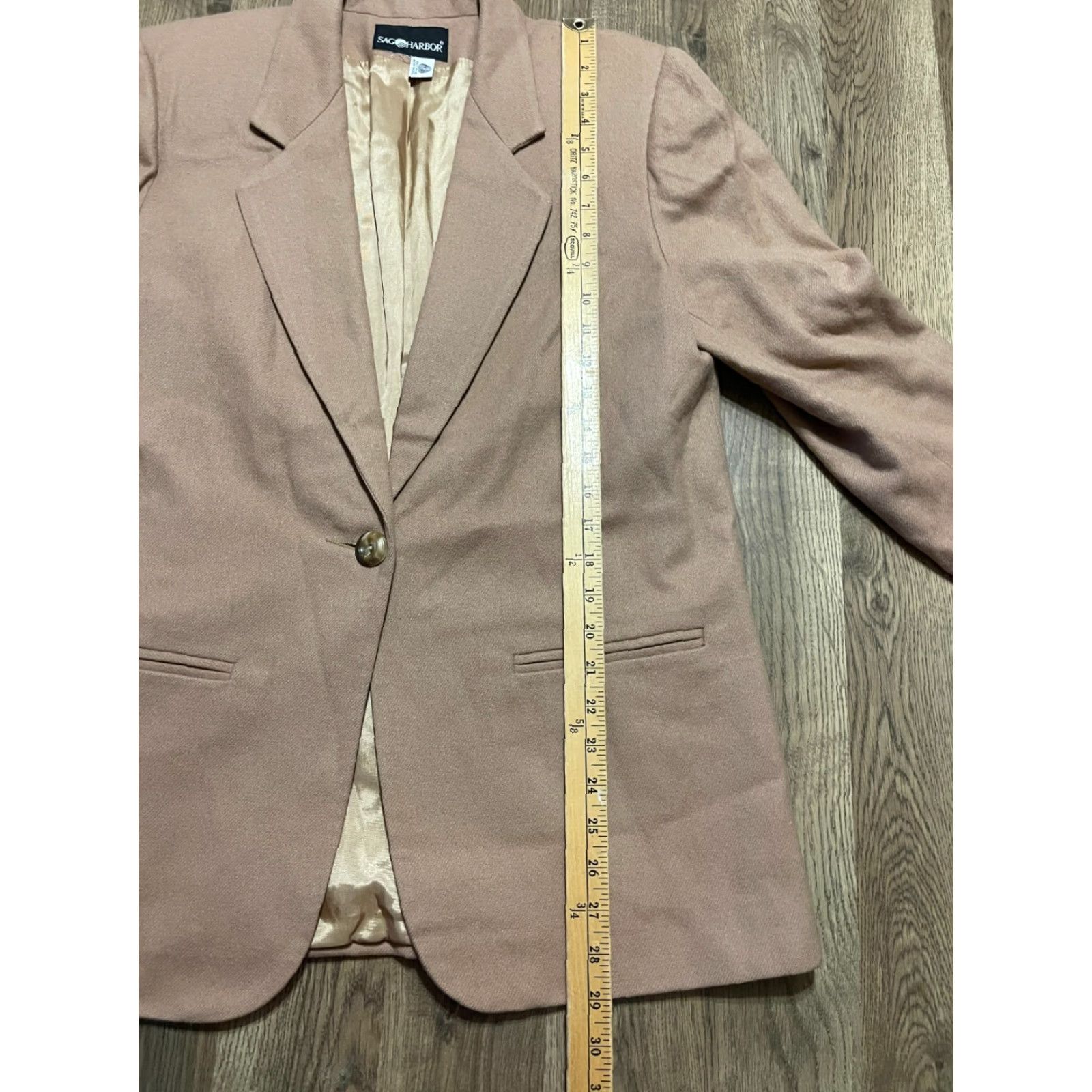 Vintage Sag Harbor Jacket Women Size 12 Brown One Button Shoulder Pads 100% Wool Solid Vintage No Size XL / US 12-14 / IT 48-50 - 7 Thumbnail