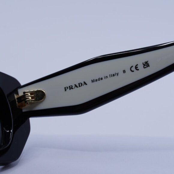 Prada Prada PRB05SF 09Q08Z Sunglasses Black Rectangle Frame Size ONE SIZE - 8 Thumbnail