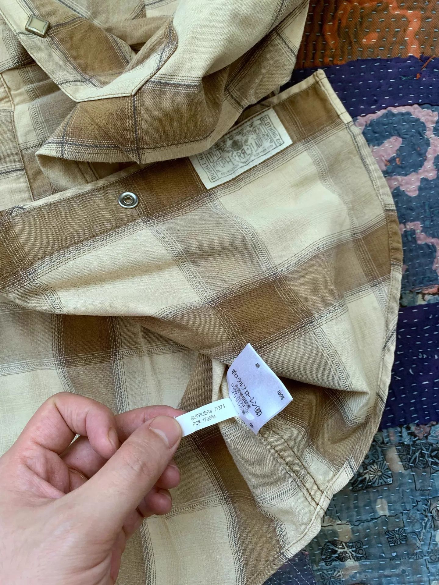 RRL Ralph Lauren RRL Old Plaid Western Shirt S Diamond Gem Buttons Sri Lanka Size US S / EU 44-46 / 1 - 5 Thumbnail