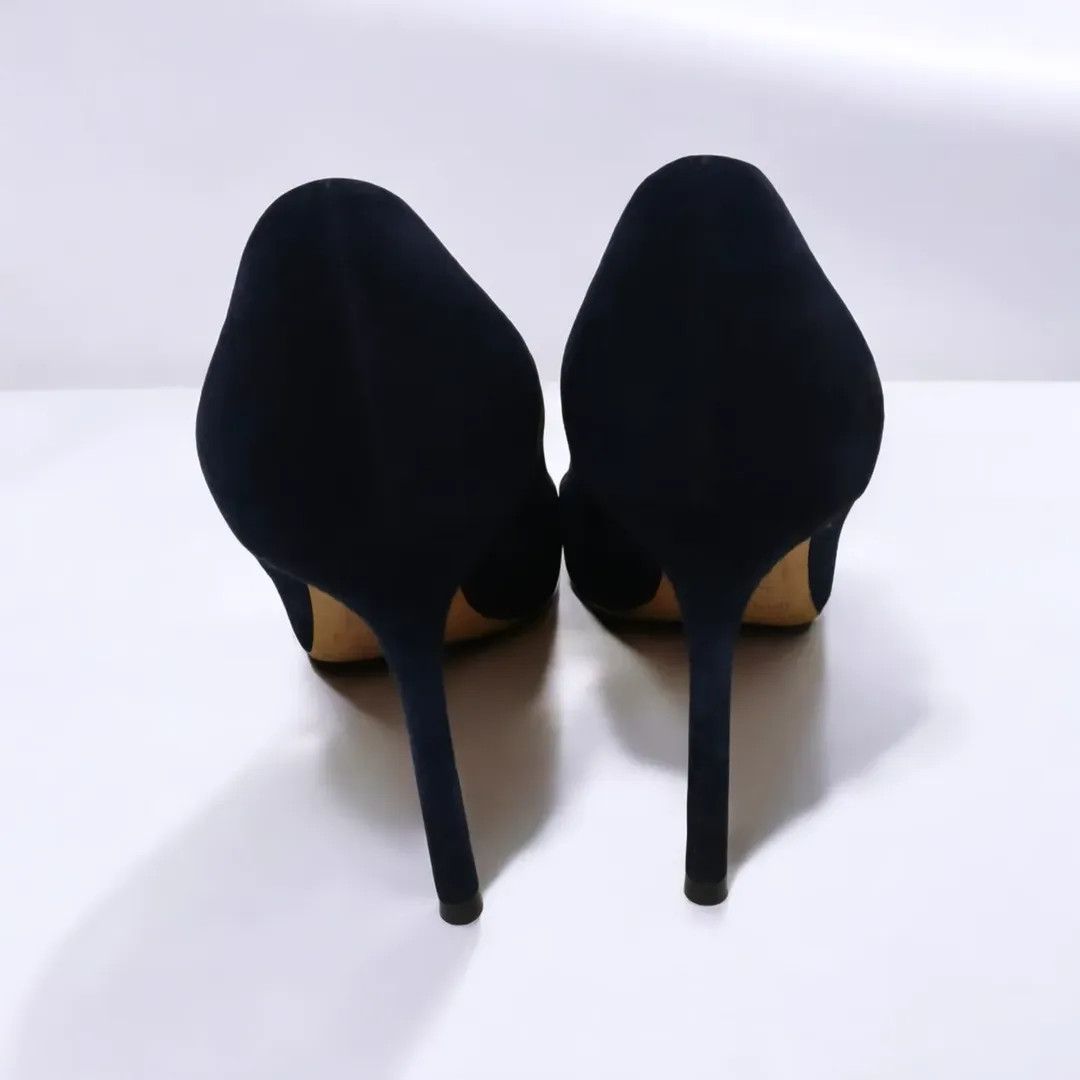 Jimmy Choo Jimmy Choo London Navy Suede Pointed Pumps Size US 9.5 / IT 39.5 - 4 Thumbnail