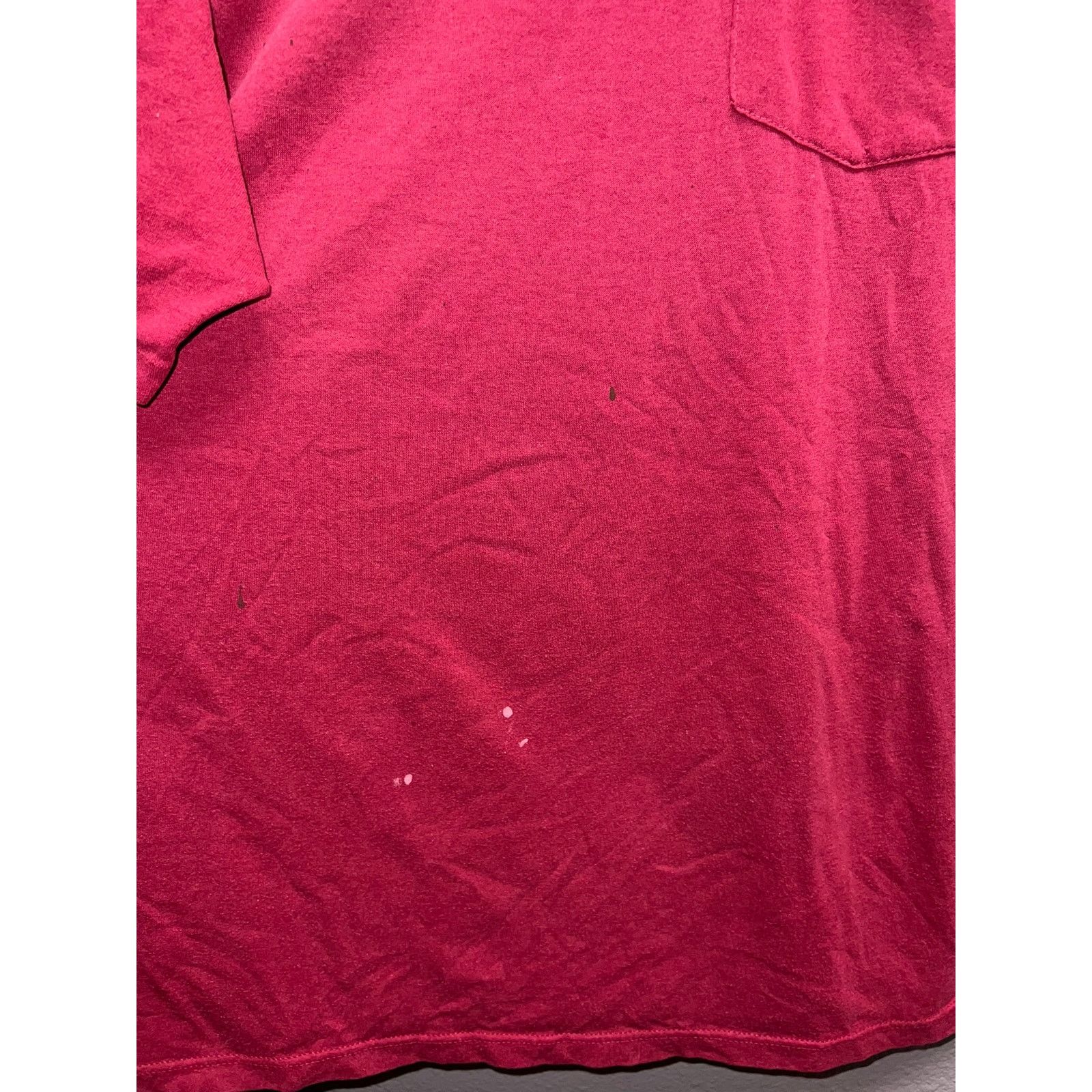 Vintage Vintage Red Blank Shirt Pocket Worn Single Stitched X-Large Size US XL / EU 56 / 4 - 4 Thumbnail