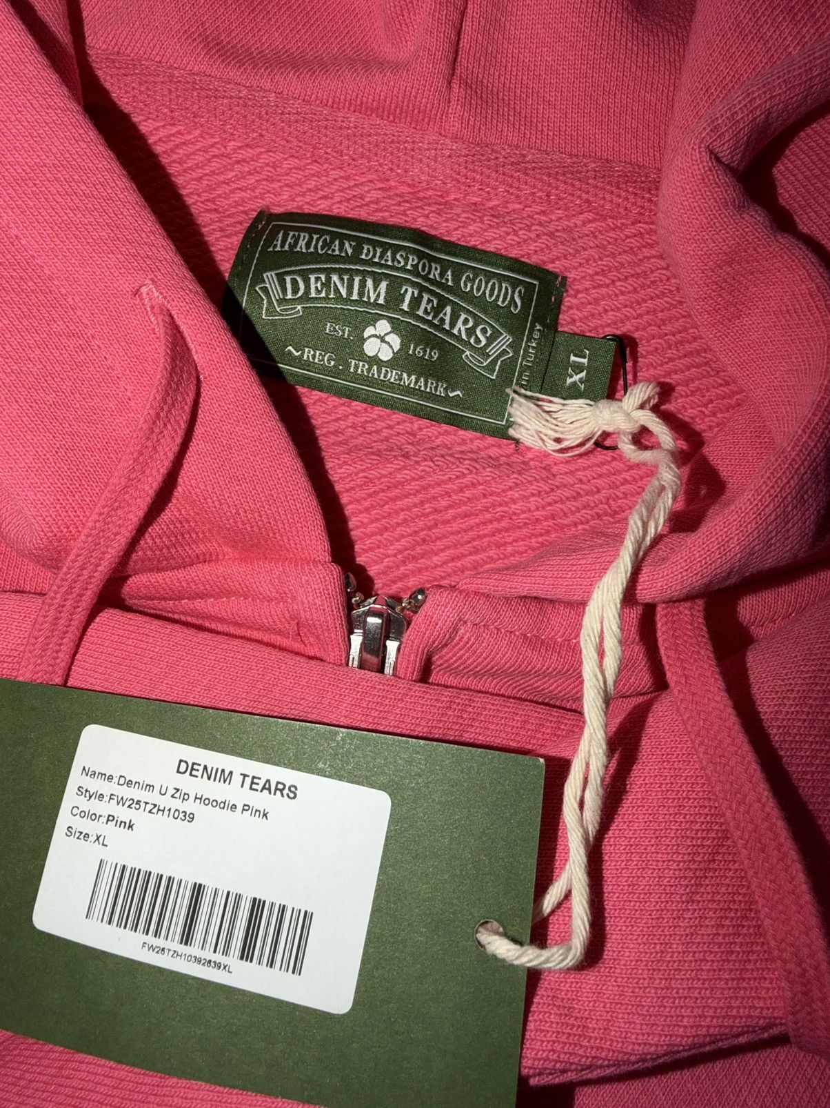 DENIM TEARS Denim Tears Denim University Zip Hoodie Pink XL Size US XL / EU 56 / 4 - 4 Thumbnail