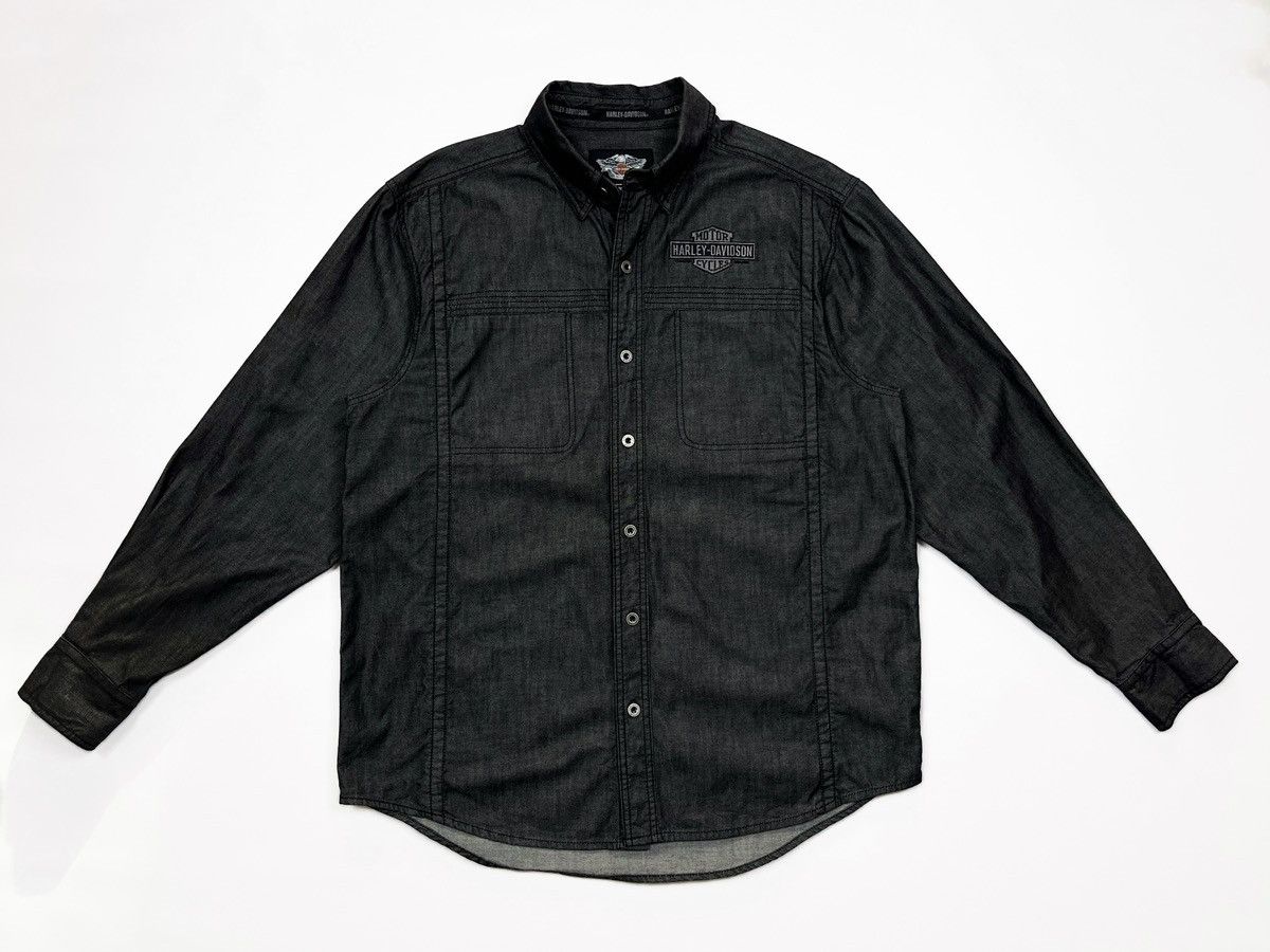 Harley Davidson Harley Davidson Denim Shirt Men's Size L Black Long Sleeve Size US L / EU 52-54 / 3 - 1 Thumbnail