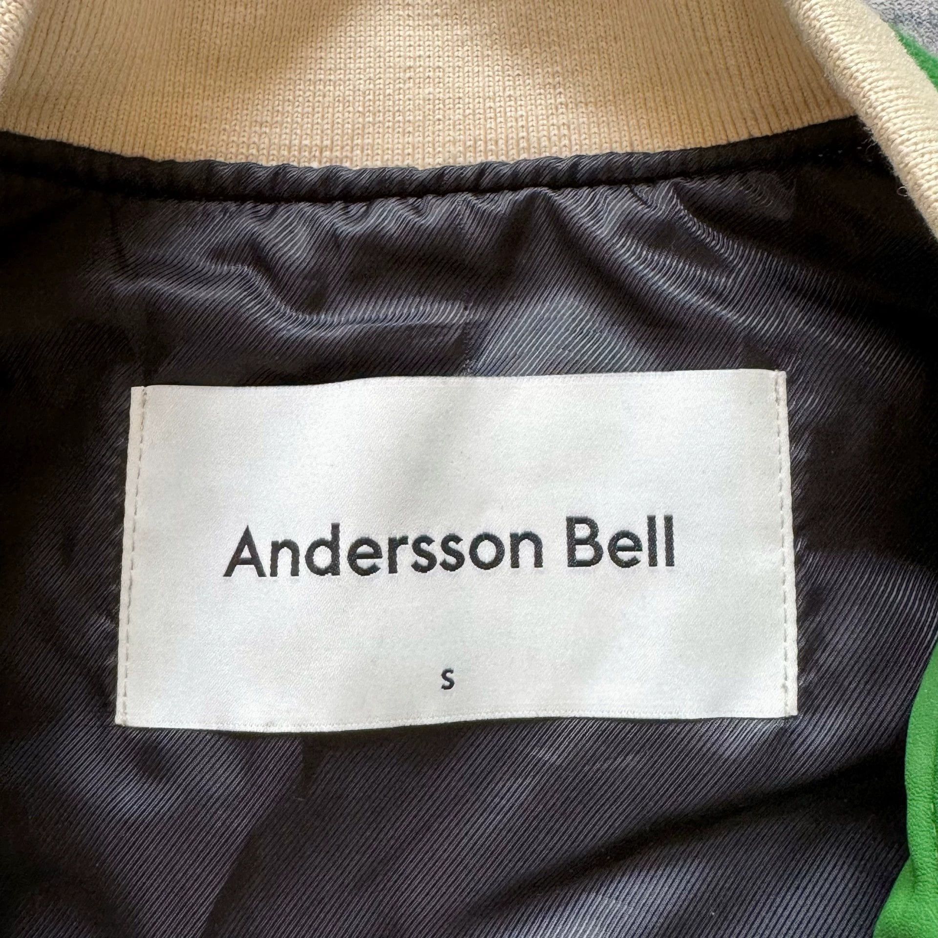 Andersson Bell Andersson Bell WhiteGreen Leather Sleeve Varsity Jacket Size US S / EU 44-46 / 1 - 6 Thumbnail
