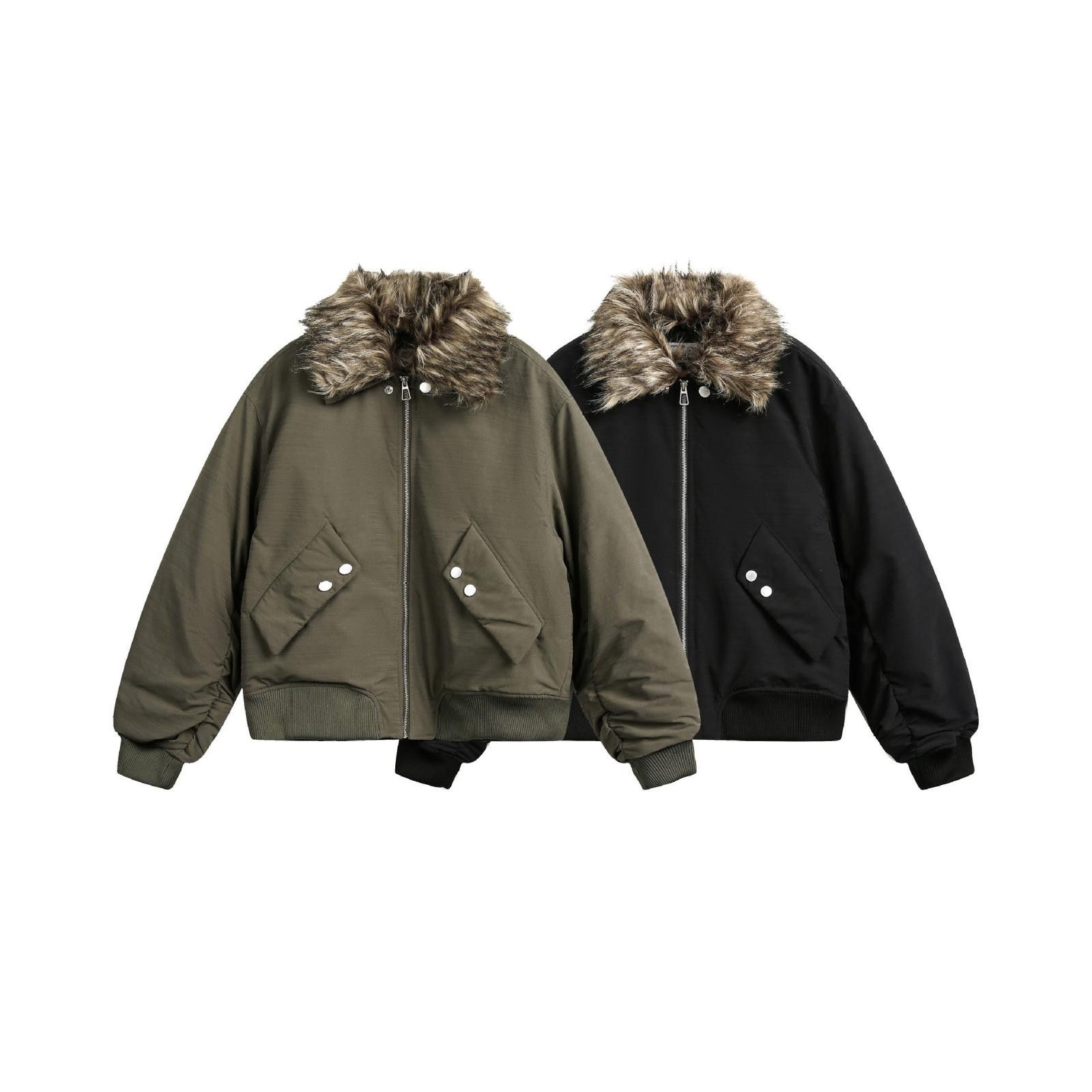Japanese Brand Bomber Jacket with Faux Fur Collar, Mens Outerwear Size US M / EU 48-50 / 2 - 6 Thumbnail