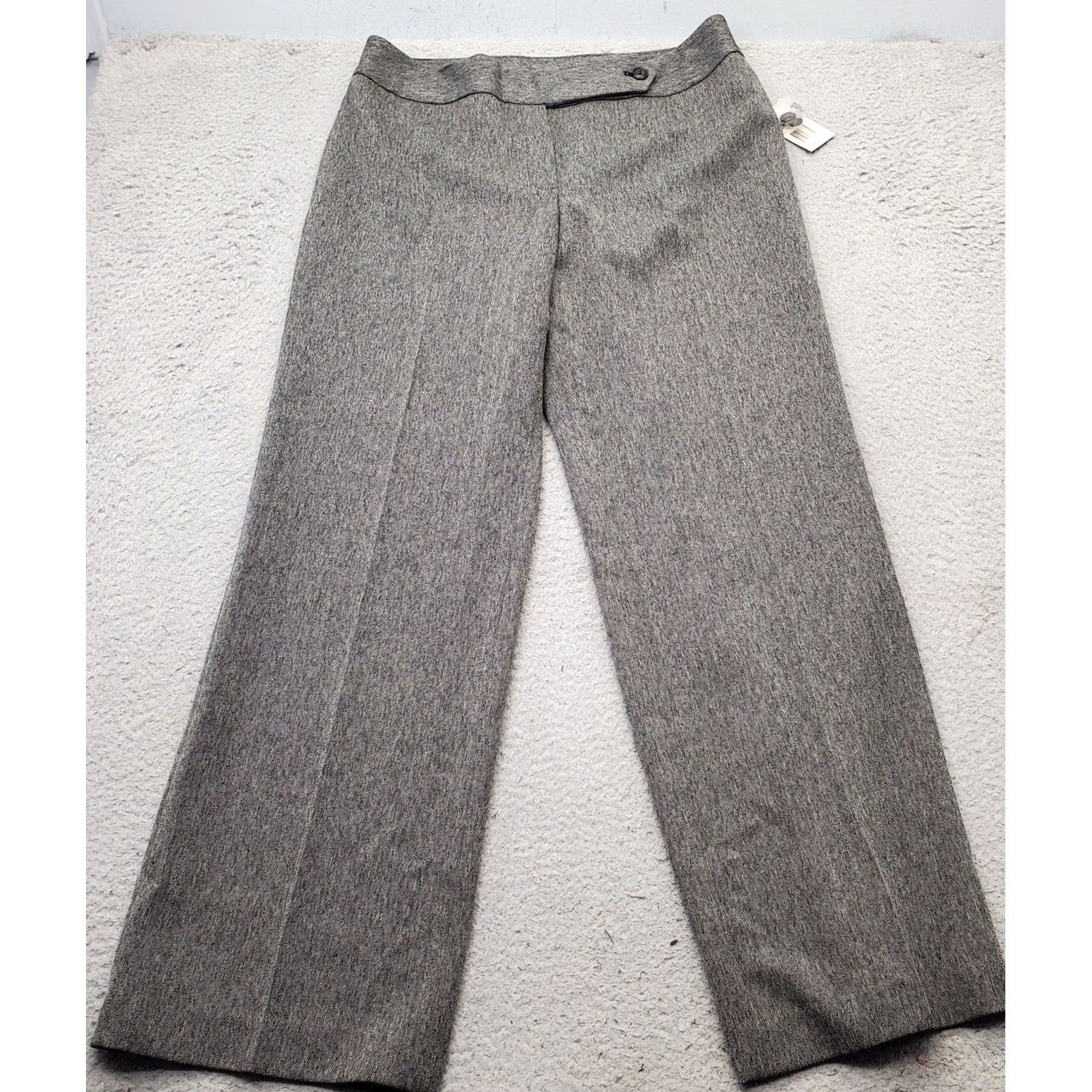 Jones New York Jones New York Pants Womens 12 Gray Herringbone Professional Career High Waist Dress Pants Size 34" / US 12 / IT 48 - 2 Thumbnail