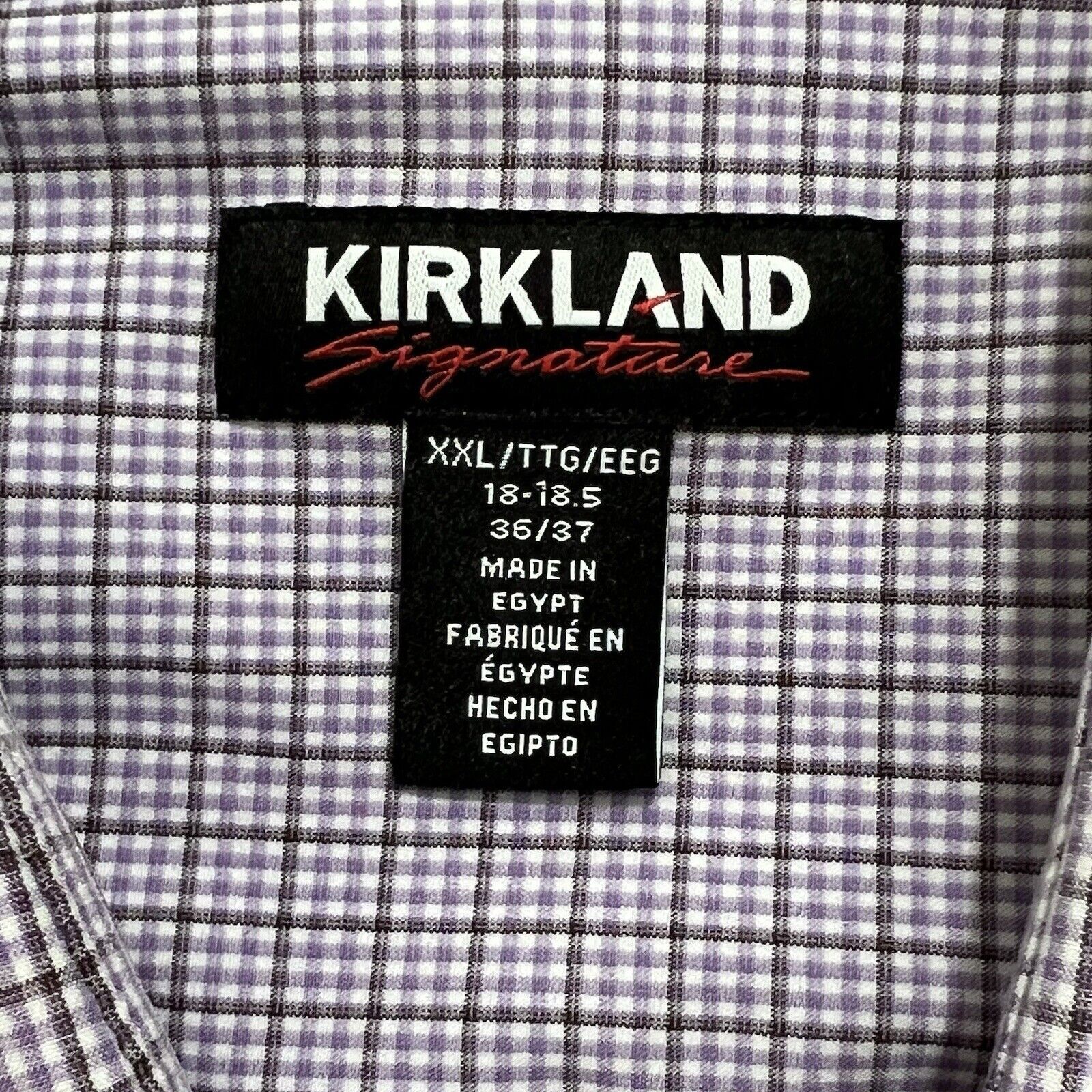 Kirkland Signature Kirkland Signature Button Up Shirt Purple Grid Striped Size US XXL / EU 58 / 5 - 3 Thumbnail