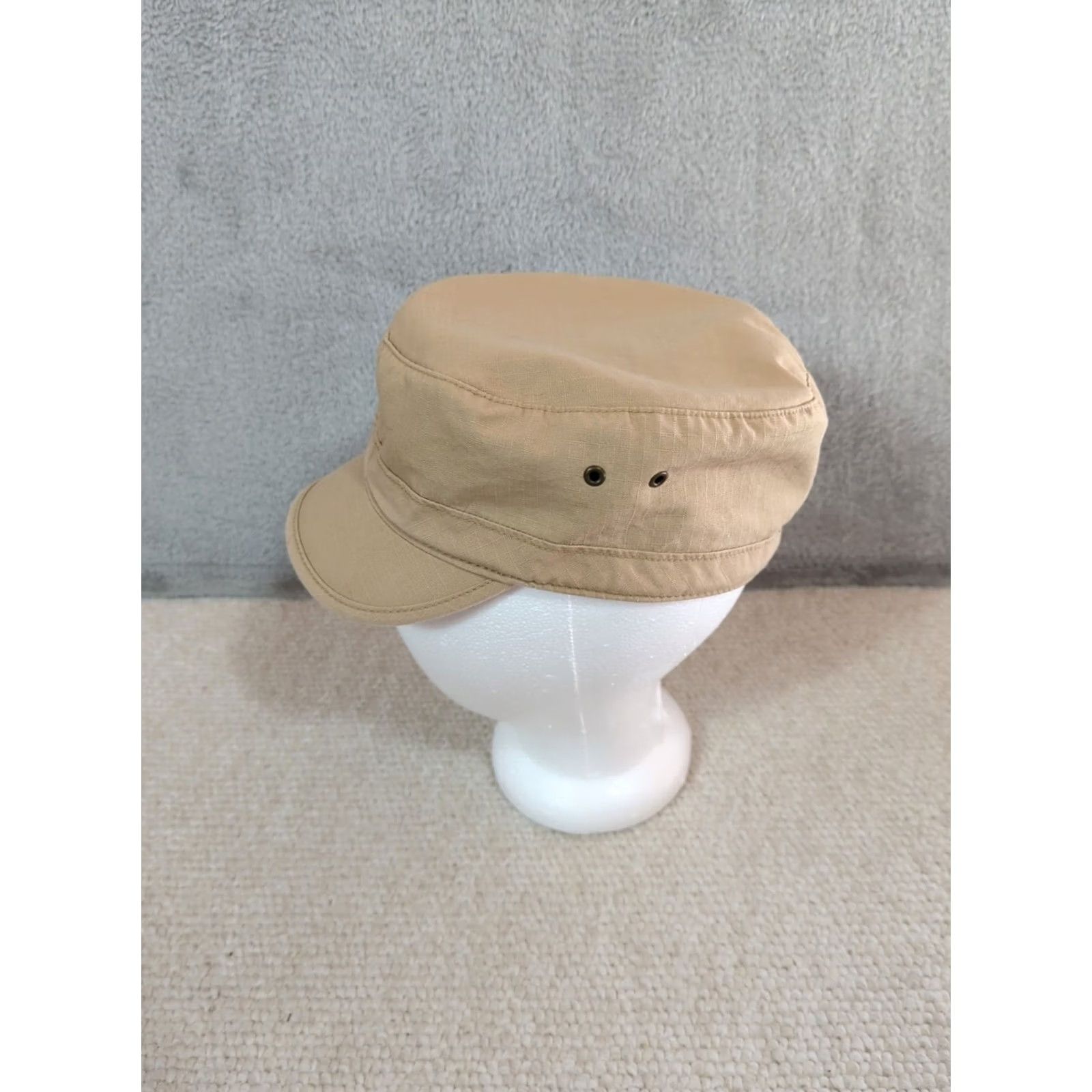 American Eagle Outfitters VINTAGE American Eagle Hat Army Cap Military Style Women Beige Ripstop Lightweight Vent ed Logo 7 3/4 Adult Women Hat Beige Army Cap Size ONE SIZE - 3 Thumbnail