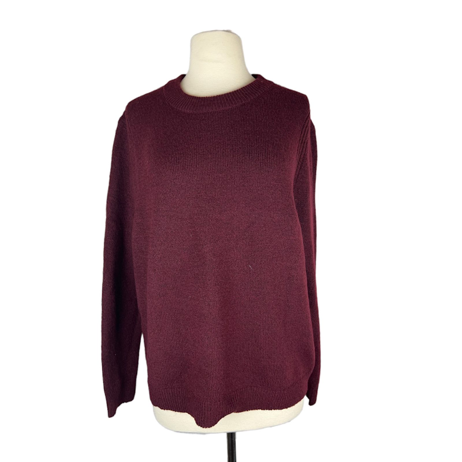 Target Basics A New Day | Burgundy Knit Crewneck Pullover Sweater| Large Size L / US 10 / IT 46 - 6 Thumbnail