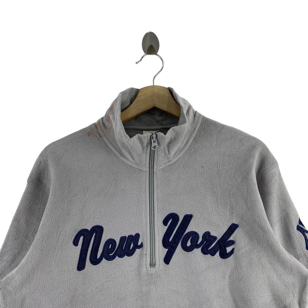 MLB NEW YORK YANKEES Mlb Baseball Half Zipper Grey Fleece Size US L / EU 52-54 / 3 - 2 Thumbnail