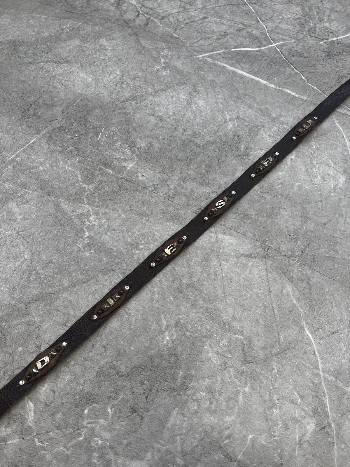 Diesel Vintage LOGO METAL PUBK LEATHER BROWN BELT Size ONE SIZE - 6 Thumbnail