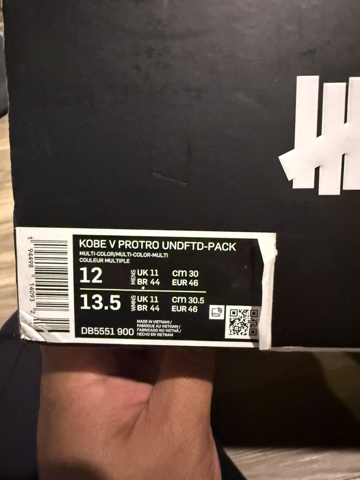 Nike × Undefeated DS Nike x Undefeated Kobe 5 Protro What If Pack Size US 12 / EU 45 - 9 Thumbnail