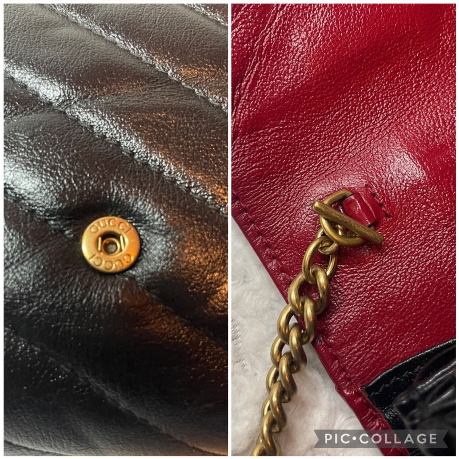 Gucci Gucci Marmont Torchon GG WOC Black/Red 573807 Size ONE SIZE - 7 Thumbnail