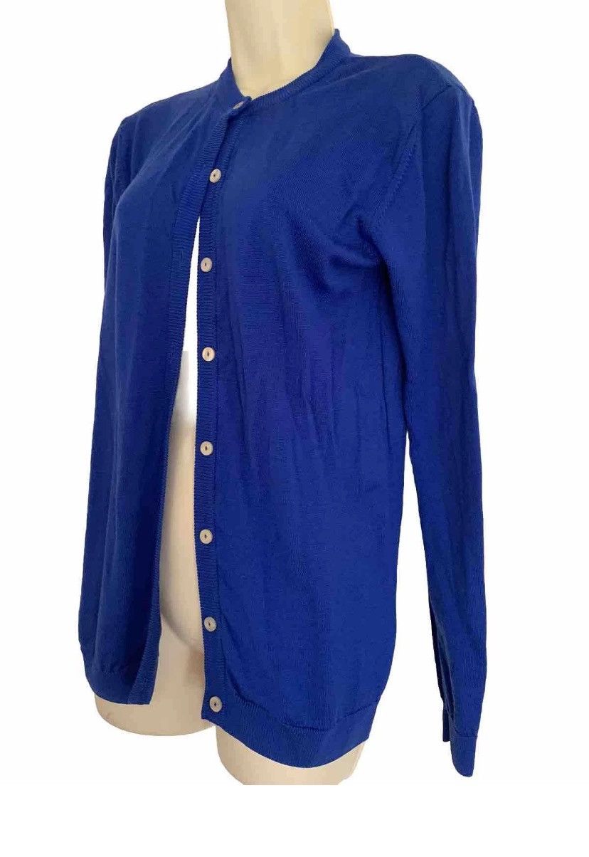 Other NWOT Peter Hahn Blue Pure Tasmanian Wool Crew Cardigan Sz12 Size M / US 6-8 / IT 42-44 - 2 Thumbnail