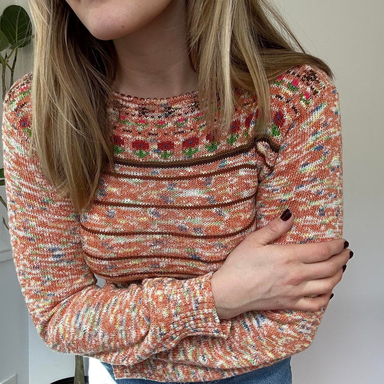 Other Vintage Orange Tulip Sweater (XS) Size XS / US 0-2 / IT 36-38 - 5 Thumbnail