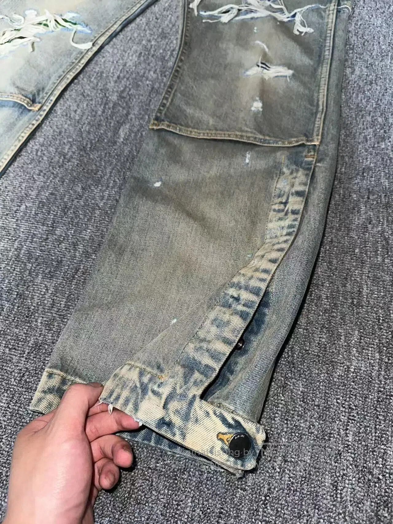 Amiri amiri distressed loose fit denim pants. Size US 34 / EU 50 - 3 Thumbnail