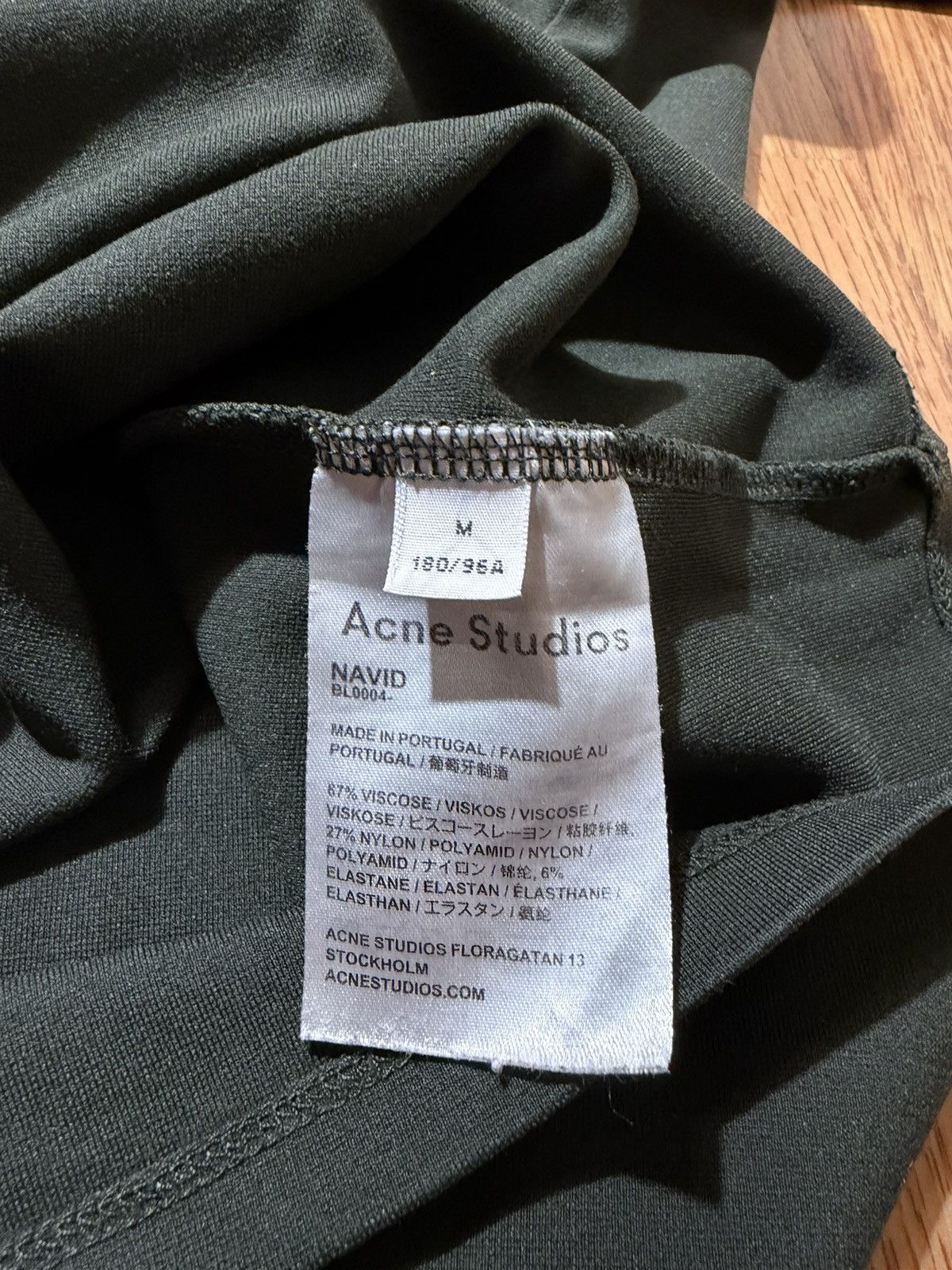 Acne Studios Acne Studios Navid Logo Collar T-Shirt - Dark Olive Green Size US M / EU 48-50 / 2 - 4 Thumbnail