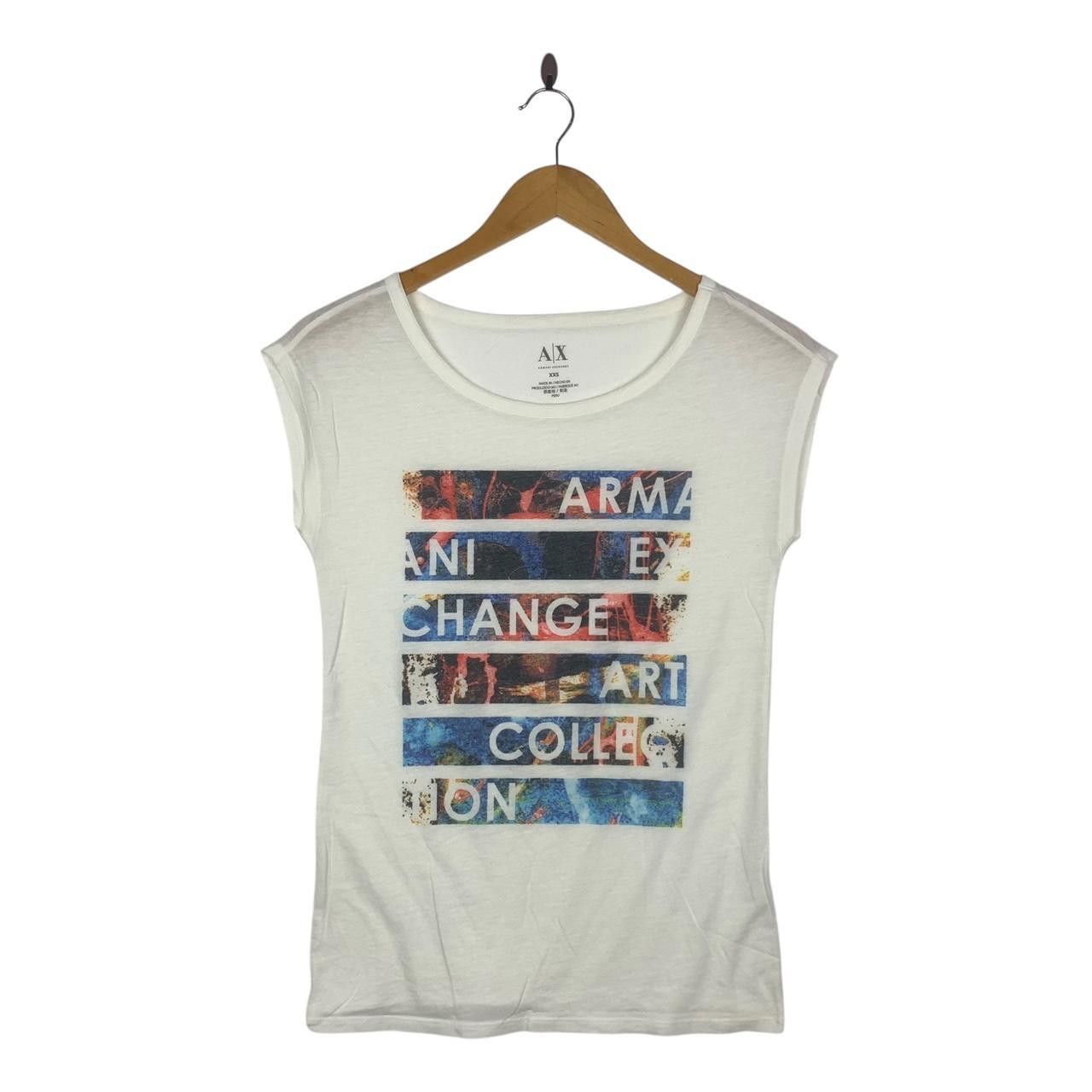 Armani Exchange ARMANI EXCHANGE Art Collection Fragmented Text Tee Shirt Top Size XXS / US 00 / IT 34 - 1 Thumbnail