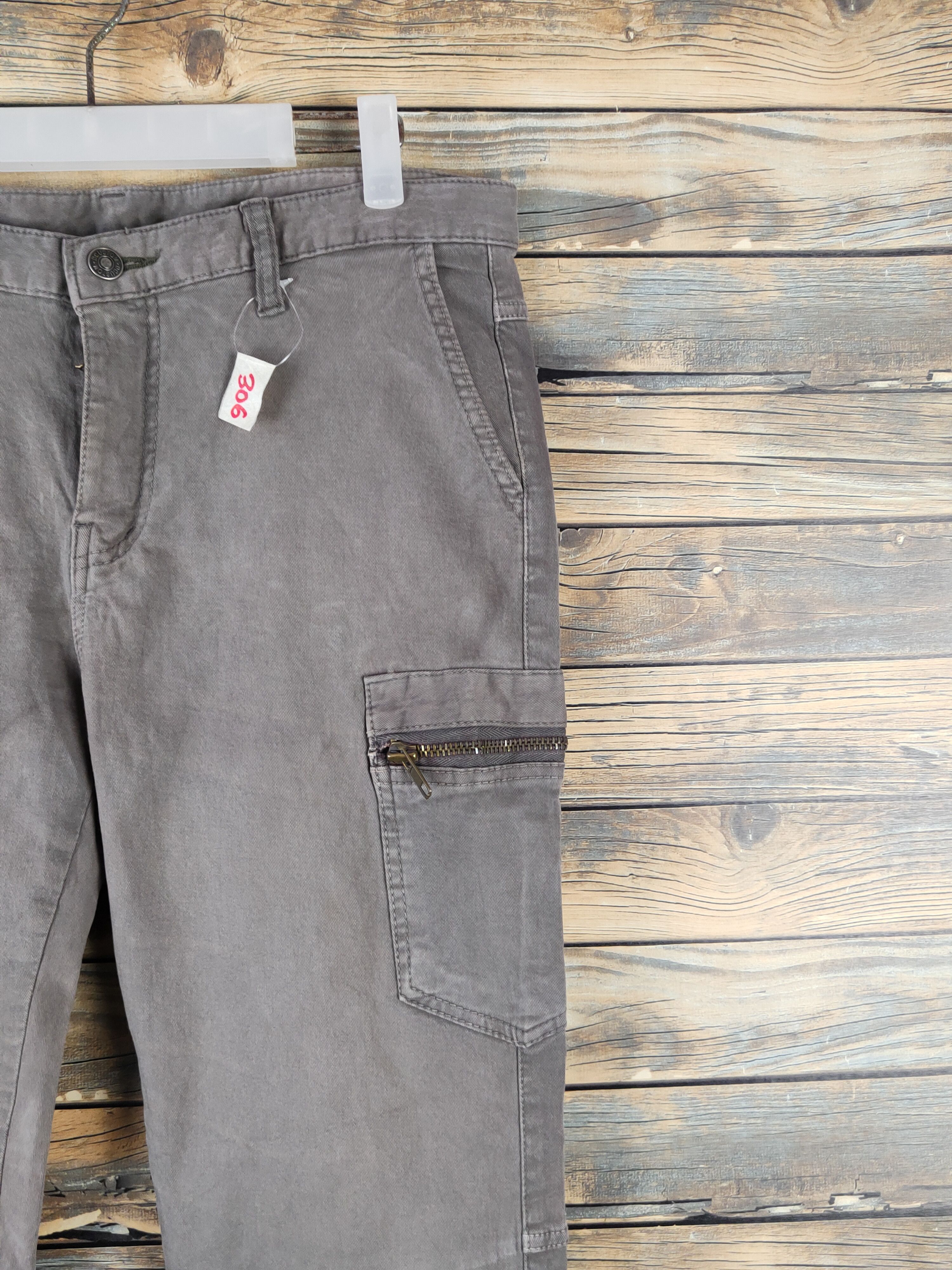 Japanese Brand DL Dcustom Dark Gray Faded Multipocket Cargo Pants #306 Size US 33 - 5 Thumbnail