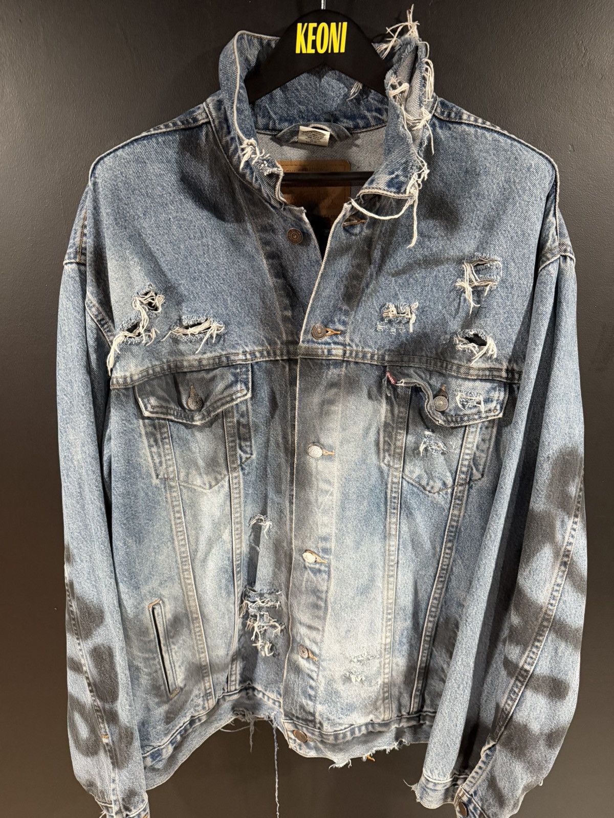 Vintage 1990s Vintage Levi’s Art Punk Grunge Distressed Jacket XXL Size US XXL / EU 58 / 5 - 2 Thumbnail