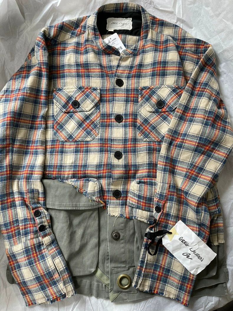 Greg Lauren greg lauren size 1 Men's checkered patchwork shirt 2506-Nex Size US S / EU 44-46 / 1 - 3 Thumbnail